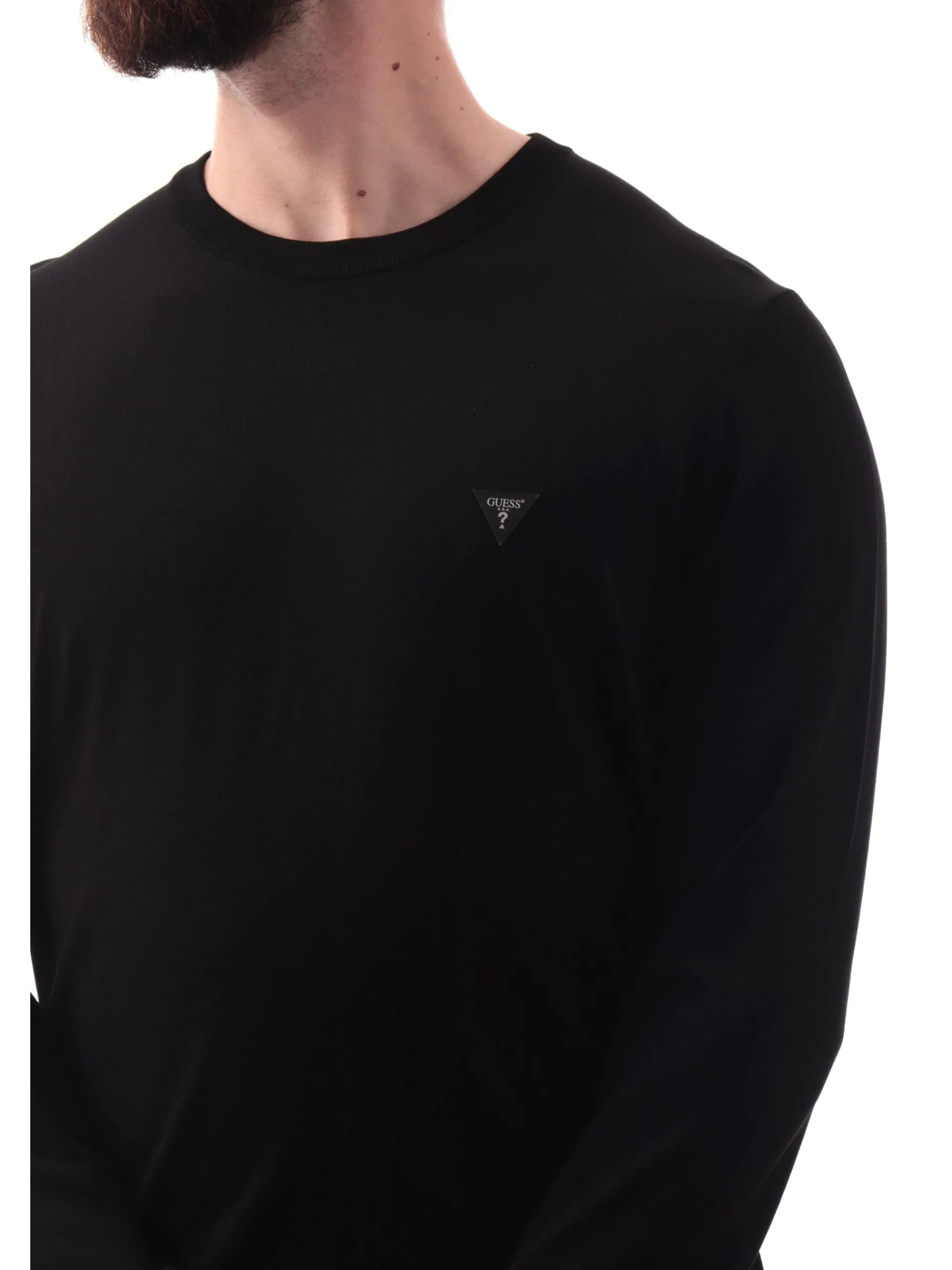 GUESS Maglie*Maglione Dane Tech nero da uomo patch gommato M4YR29Z3DM0