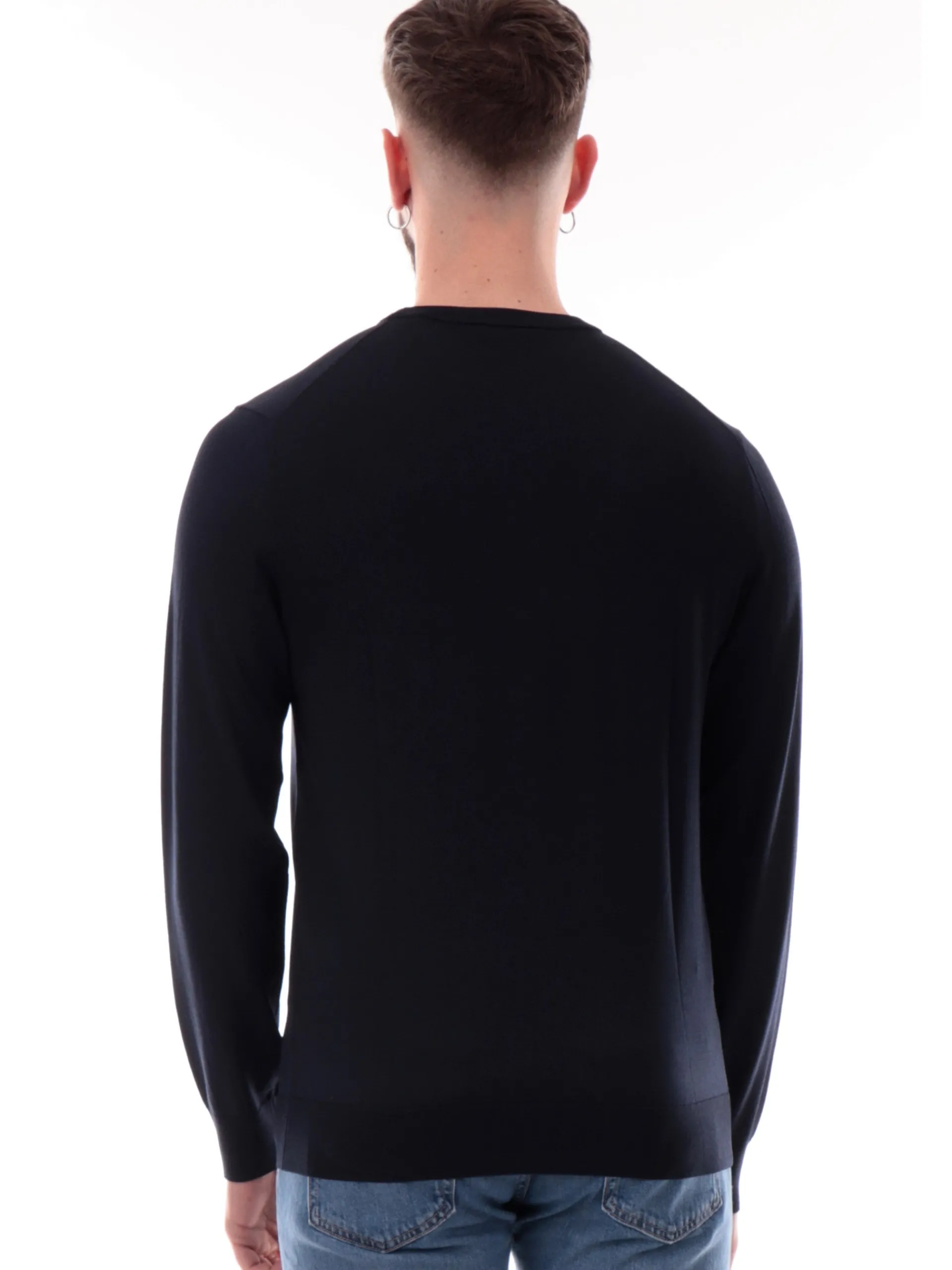 GUESS Polo*Maglione Dane Tech blu da uomo patch gommato M4YR29Z3DM0