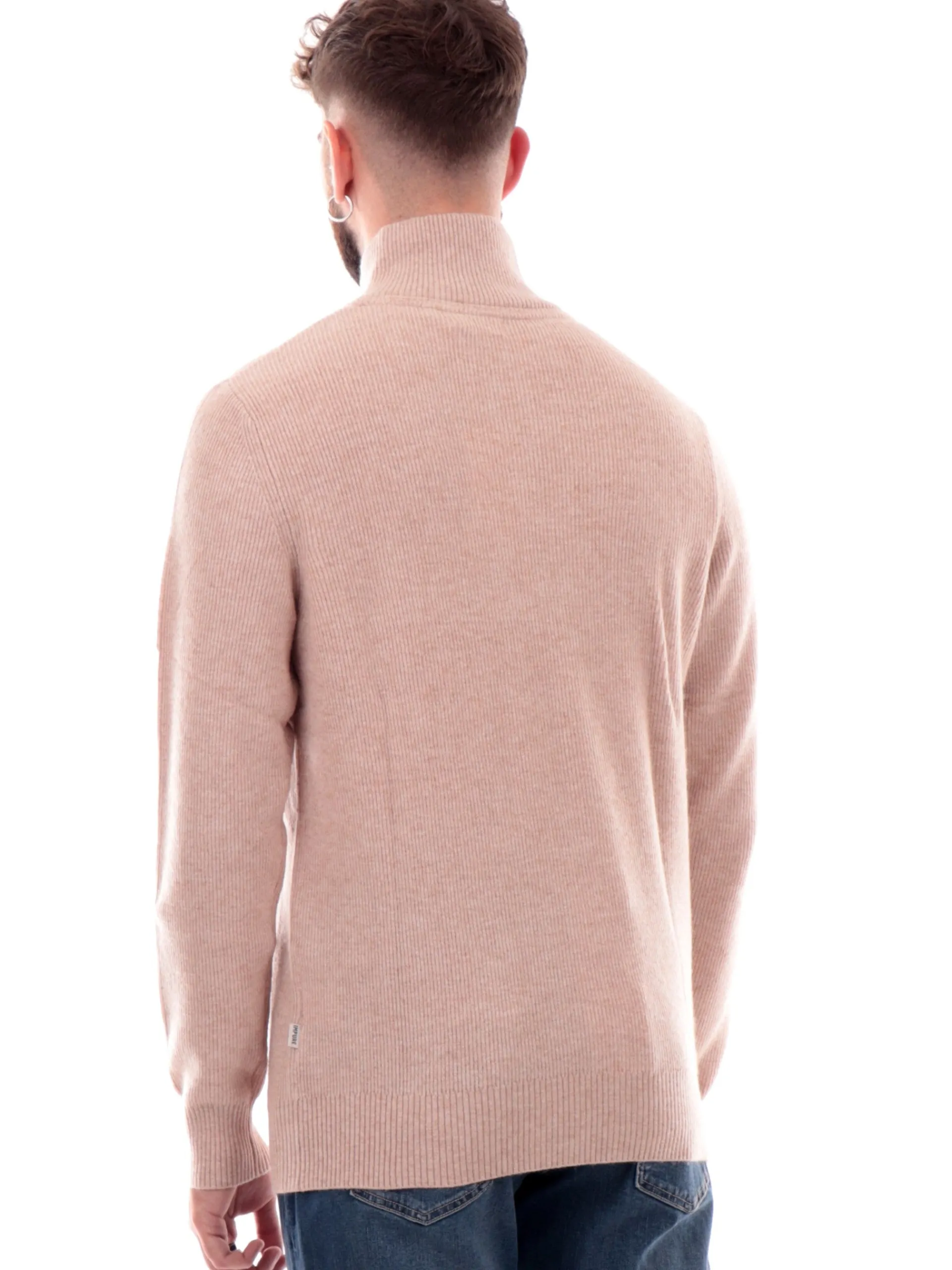 IMPURE Maglie*Maglione beige da uomo turtle Neck zip collo alto JASPER