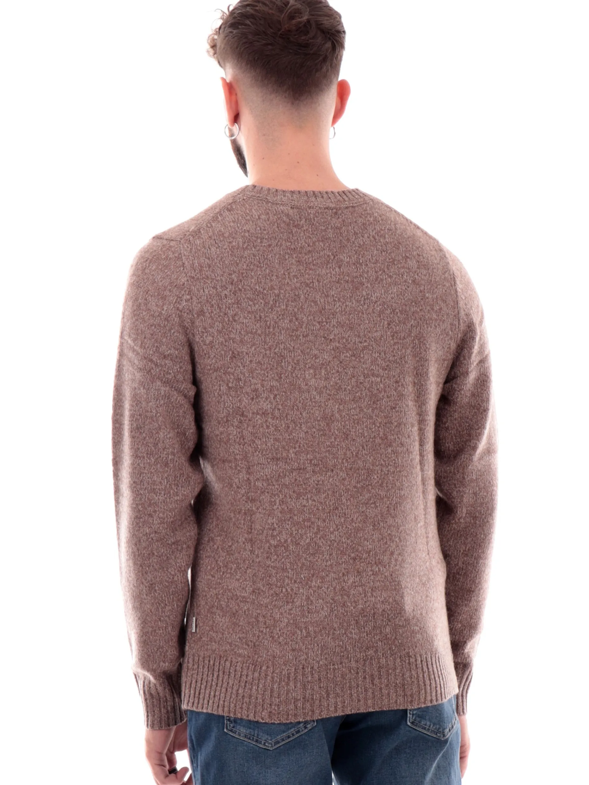 IMPURE Maglie*Maglione marrone da uomo Round Neck mouline DUKEWN7154