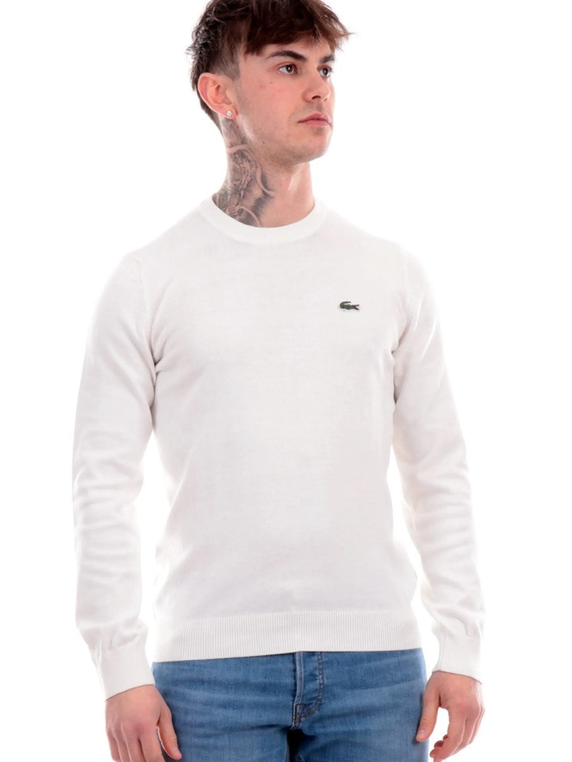 LACOSTE Maglie*Maglione bianco da uomo AH0128