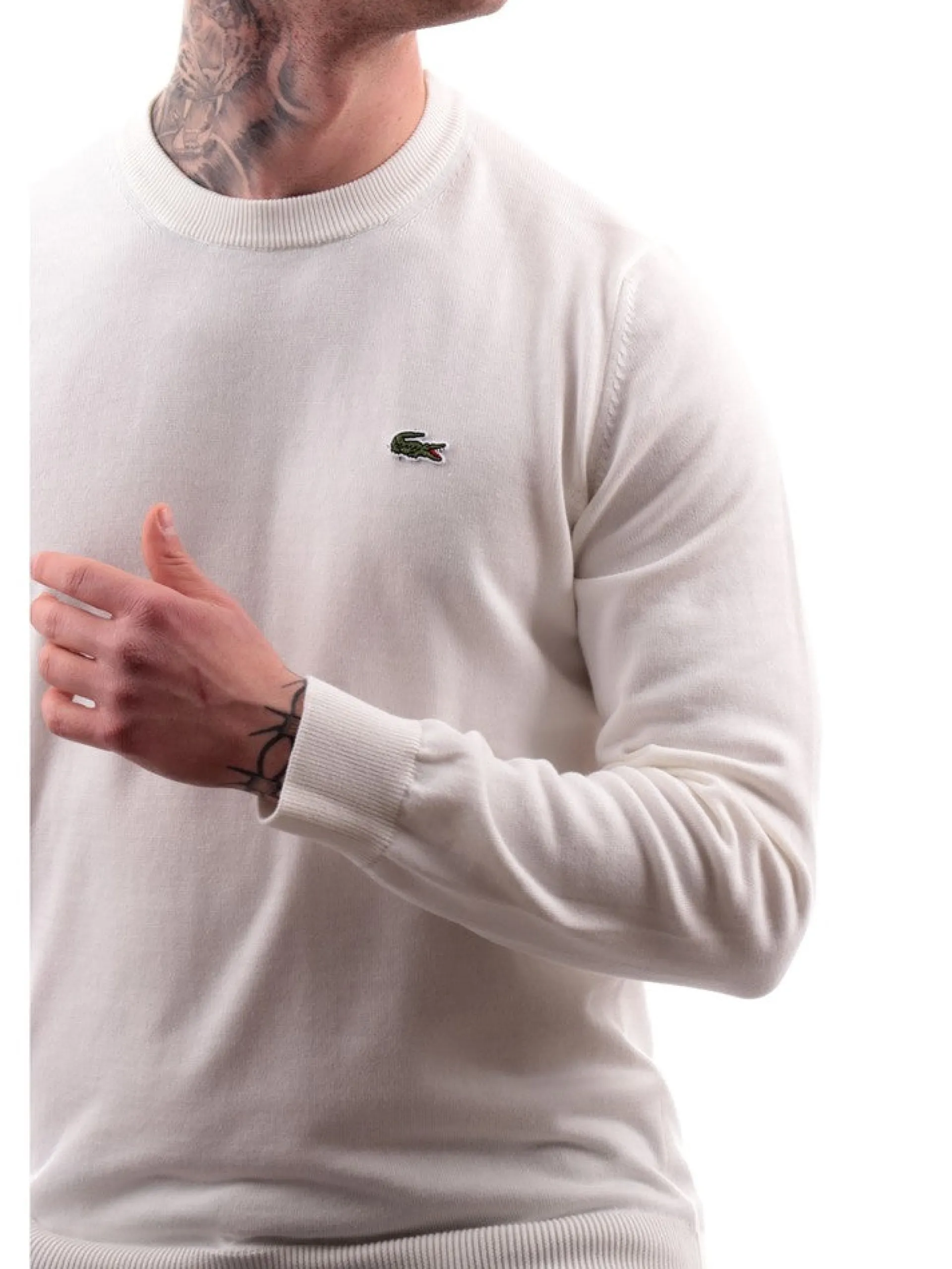 LACOSTE Maglie*Maglione bianco da uomo AH0128