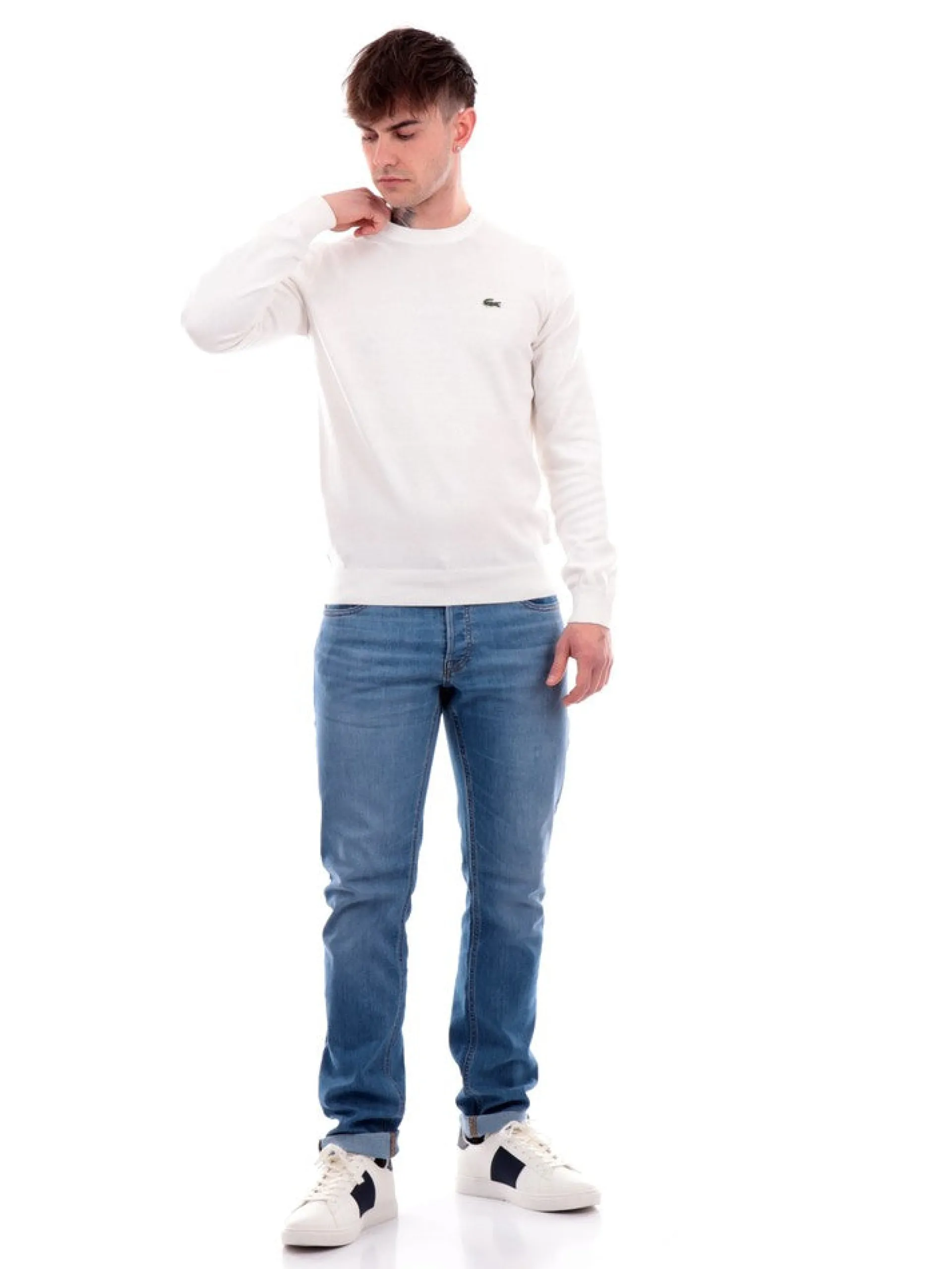 LACOSTE Maglie*Maglione bianco da uomo AH0128