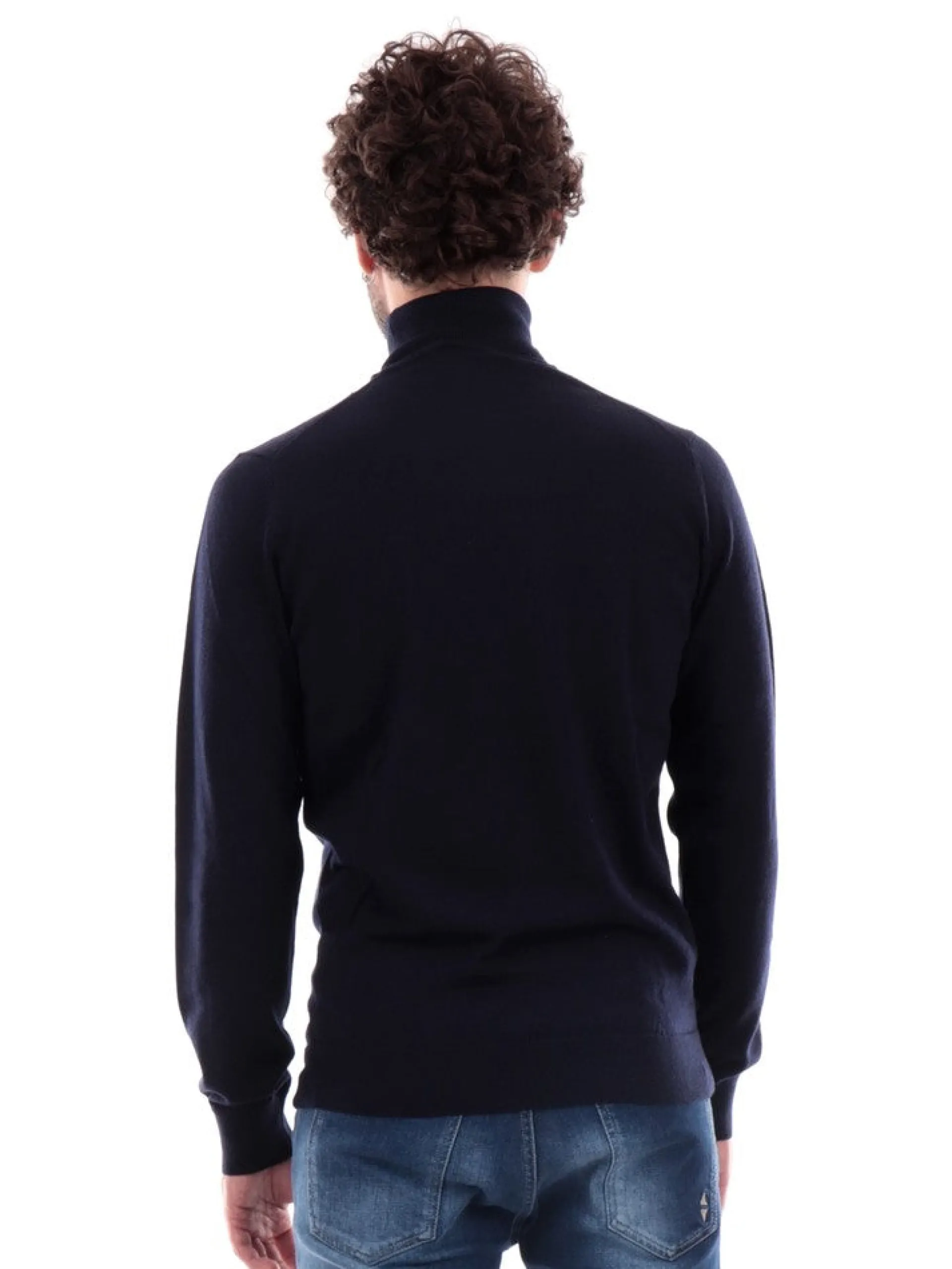 LACOSTE Maglie*Maglione blu da uomo a collo alto AH1959
