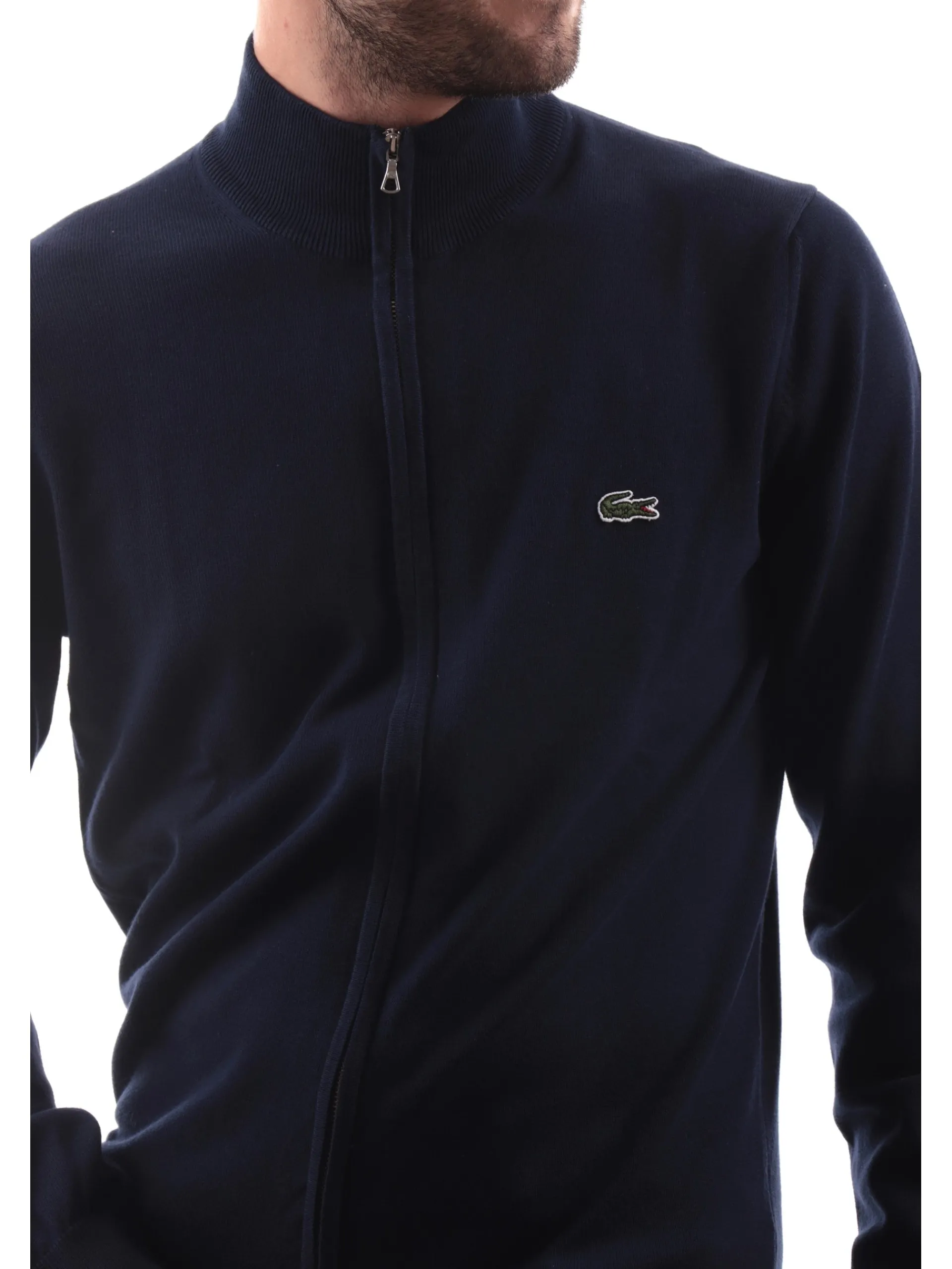 LACOSTE Maglie*Maglione Blu da Uomo Full Zip AH1957