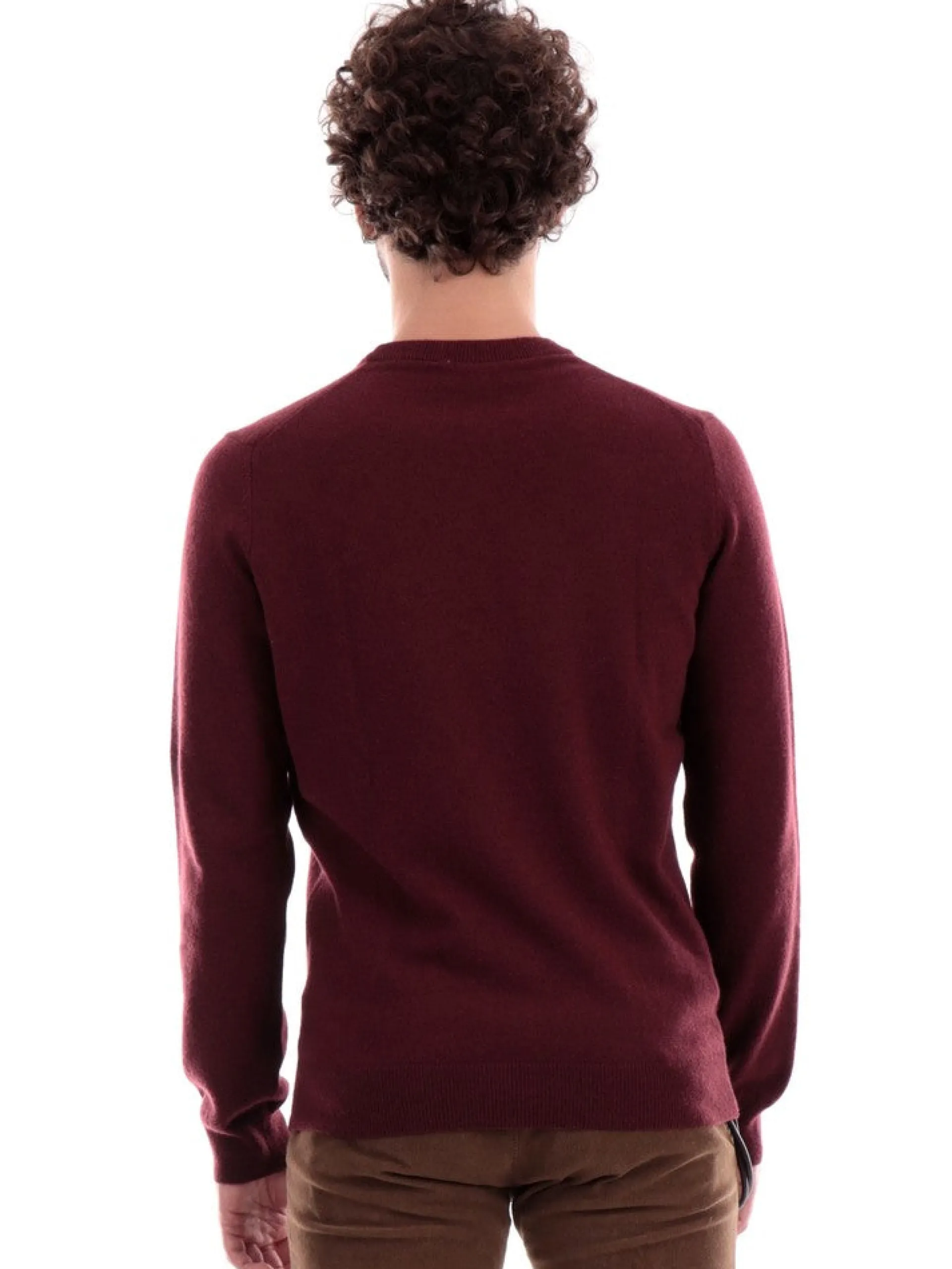 LACOSTE Maglie*Maglione bordeaux da uomo in lana AH3449