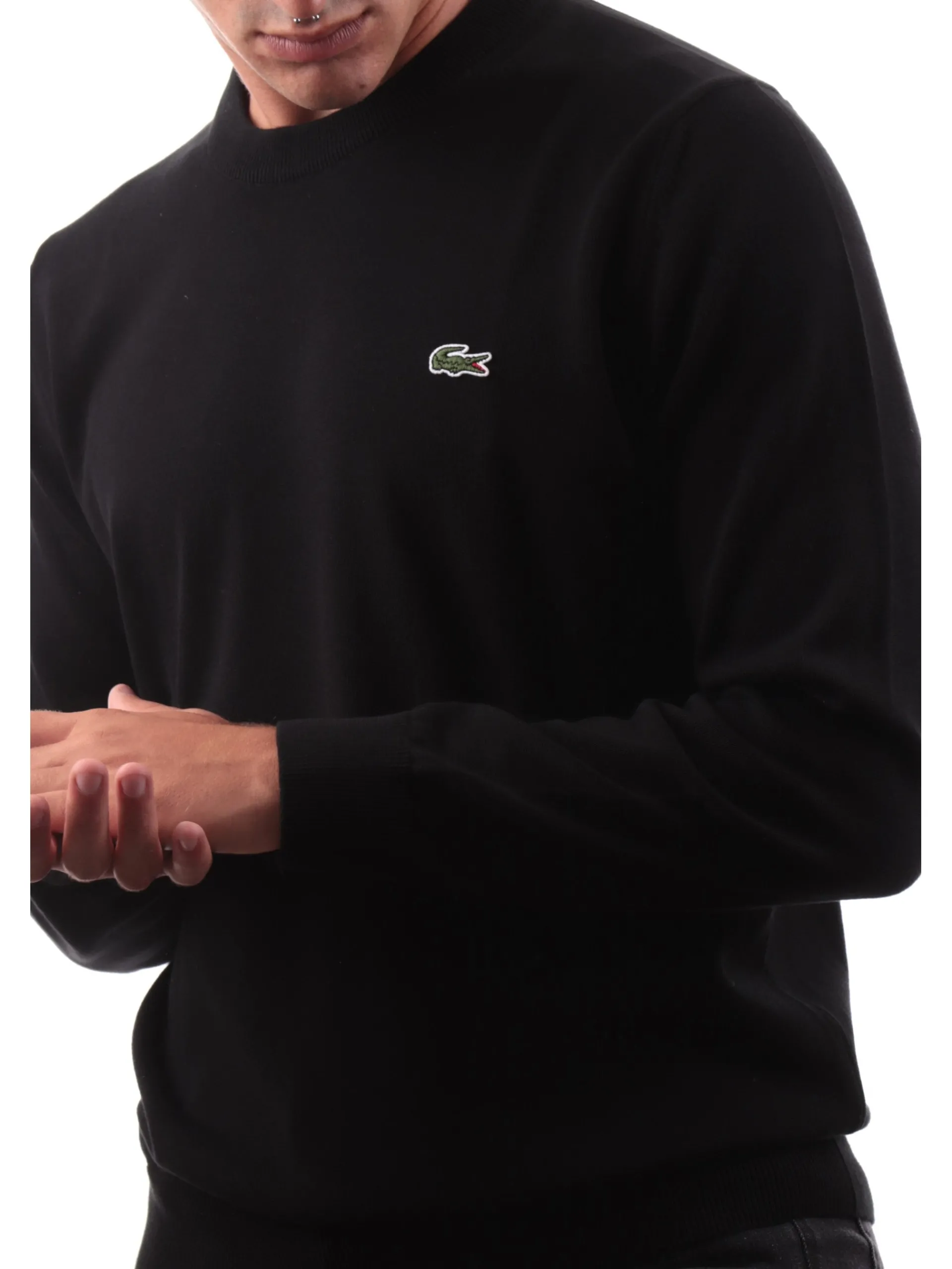 LACOSTE Maglie*Maglione nero da uomo AH1985