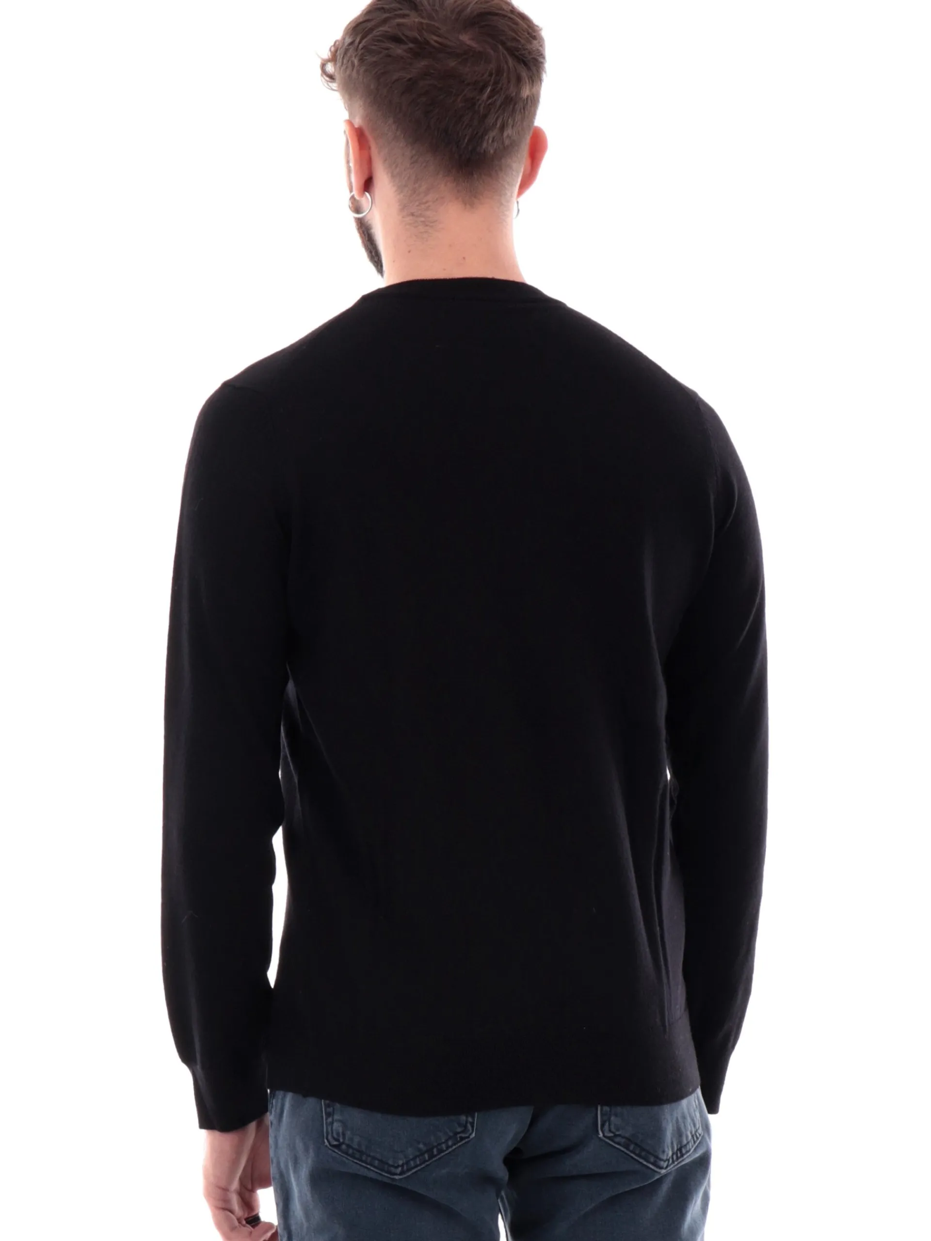 LACOSTE Maglie*Maglione nero da uomo pullover in maglia AH3225