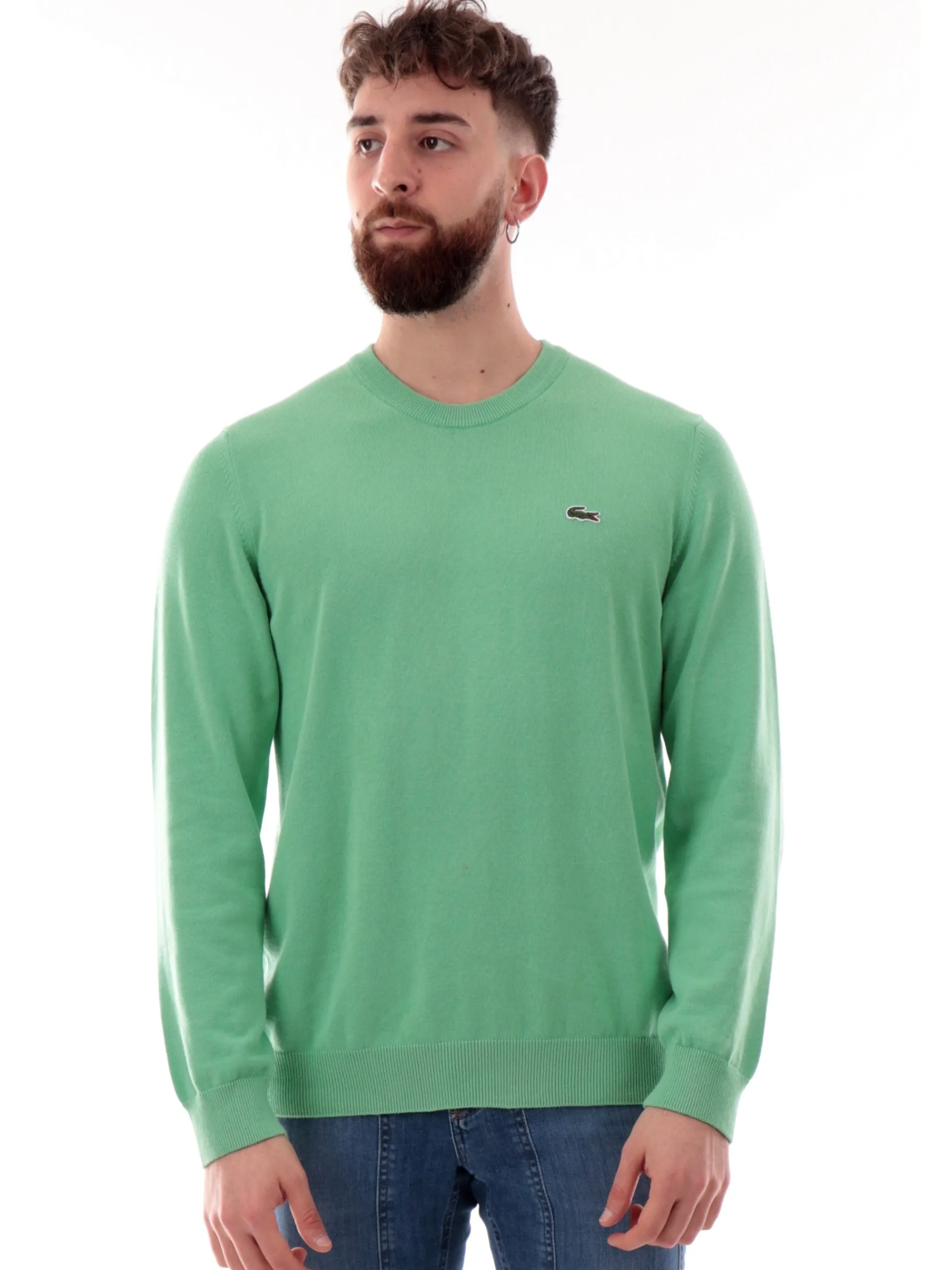 LACOSTE Maglie*Maglione verde da uomo Regular Fit AH0128