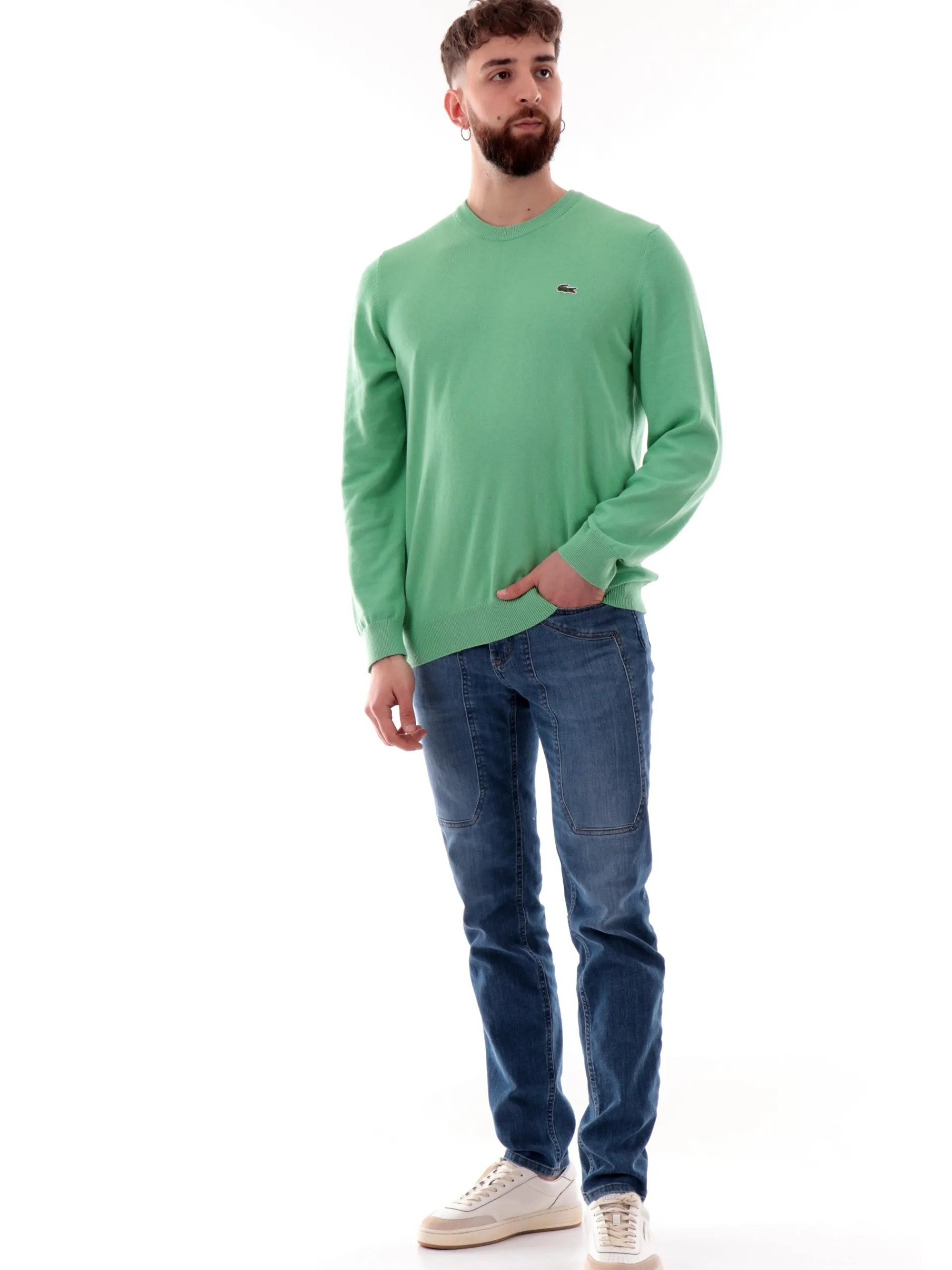 LACOSTE Maglie*Maglione verde da uomo Regular Fit AH0128