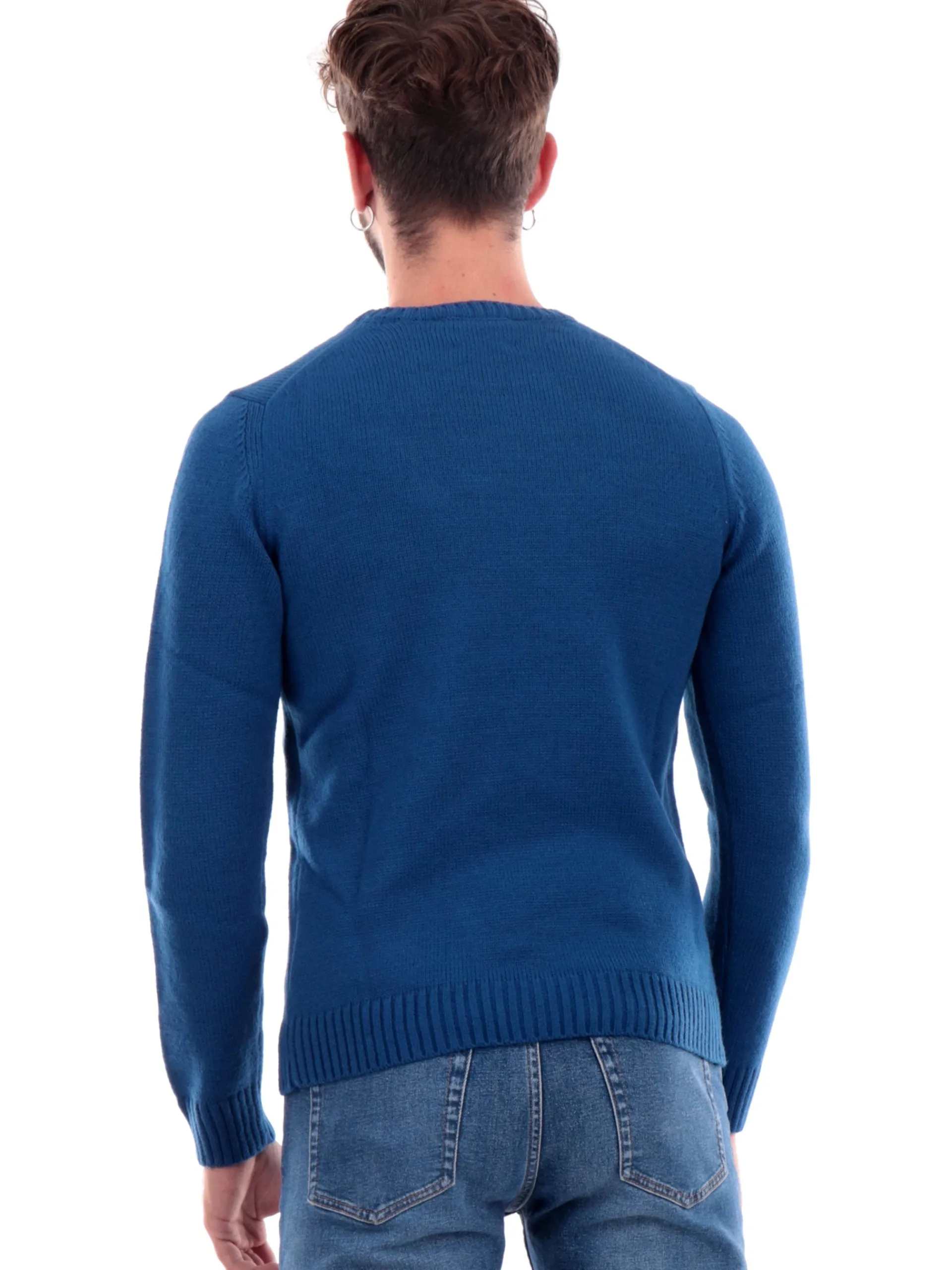 MARKUP Maglie*Maglione lana bluette da uomo girocollo MK20025