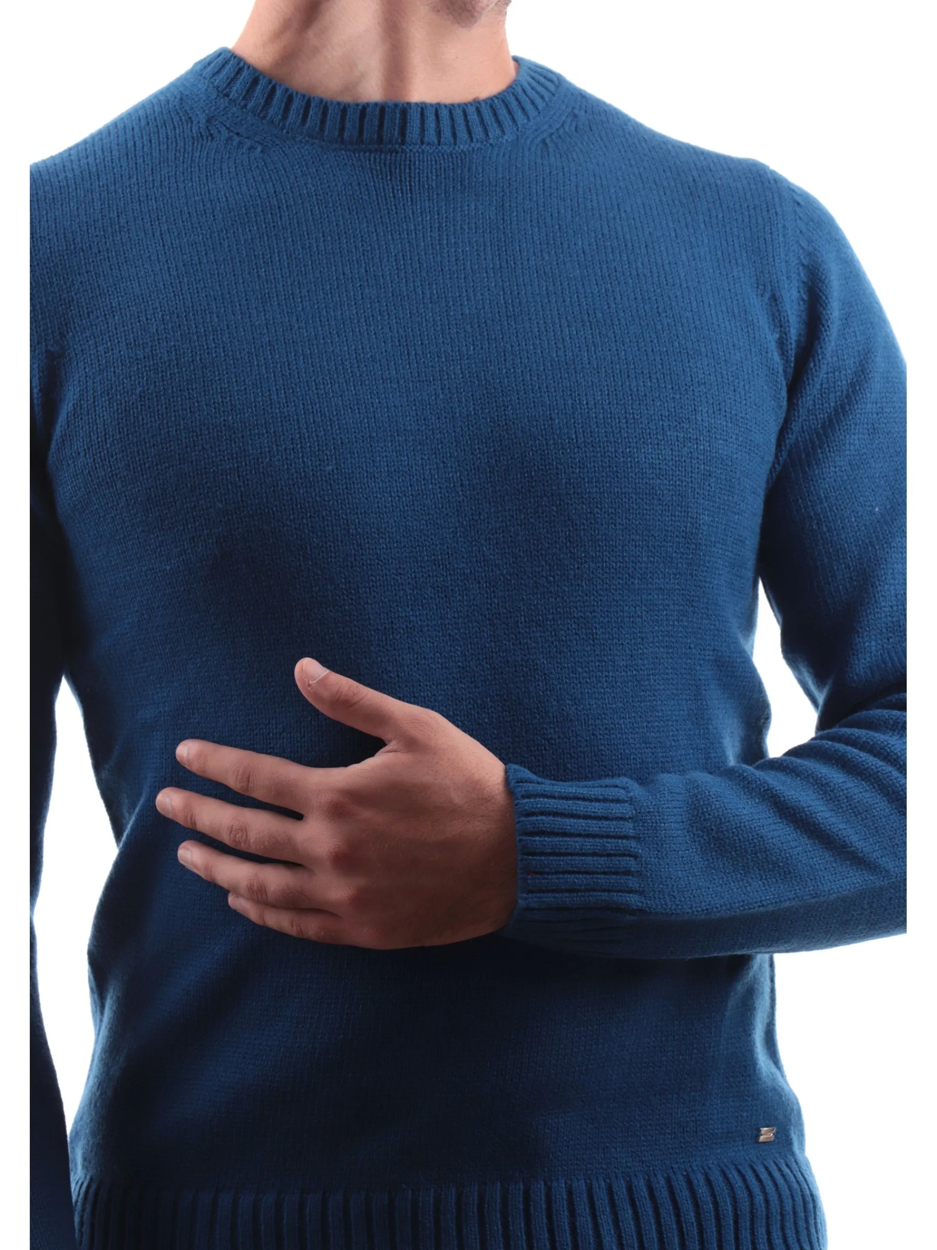 MARKUP Maglie*Maglione lana bluette da uomo girocollo MK20025