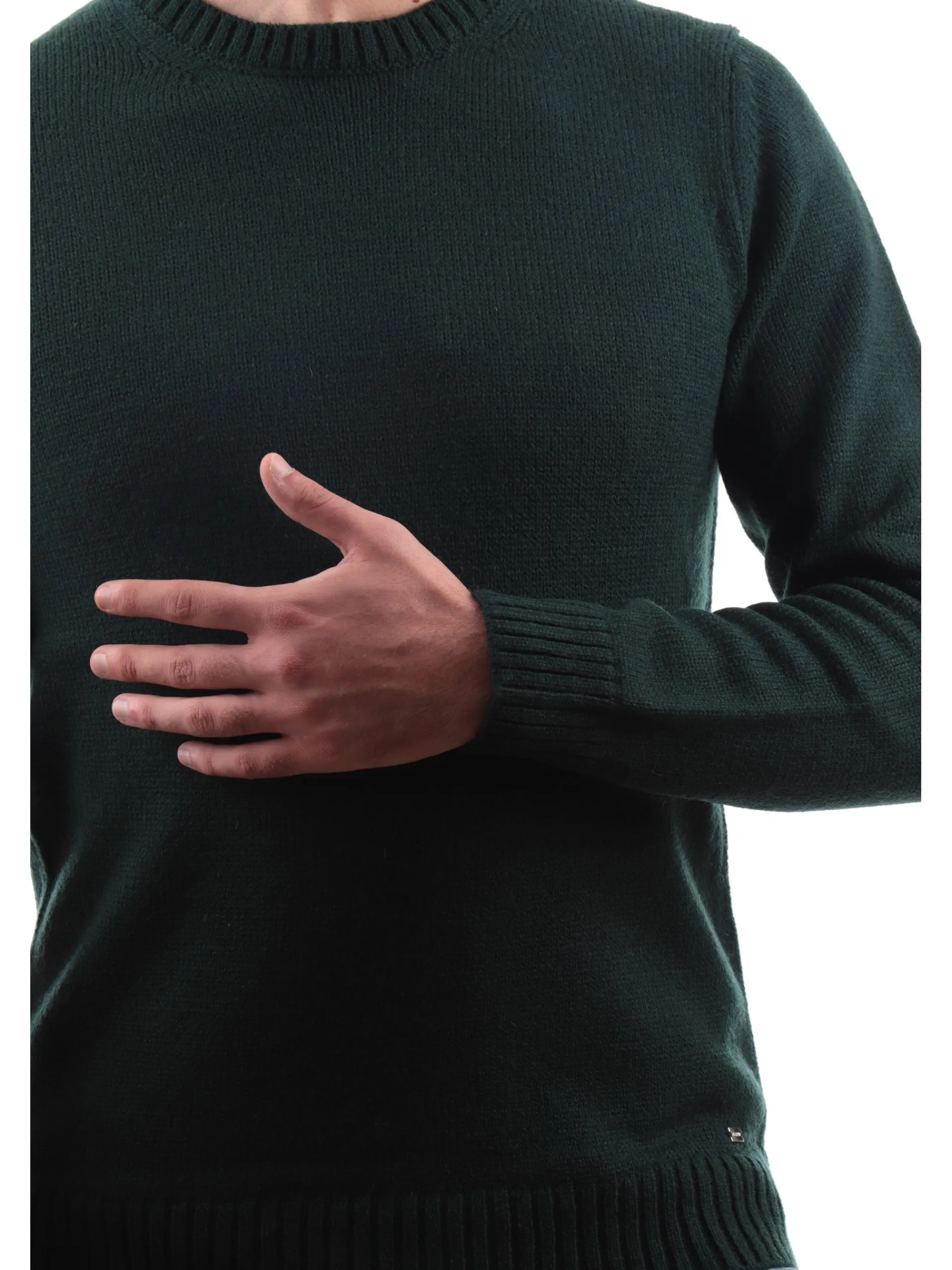 MARKUP Maglie*Maglione lana verde da uomo girocollo MK20025