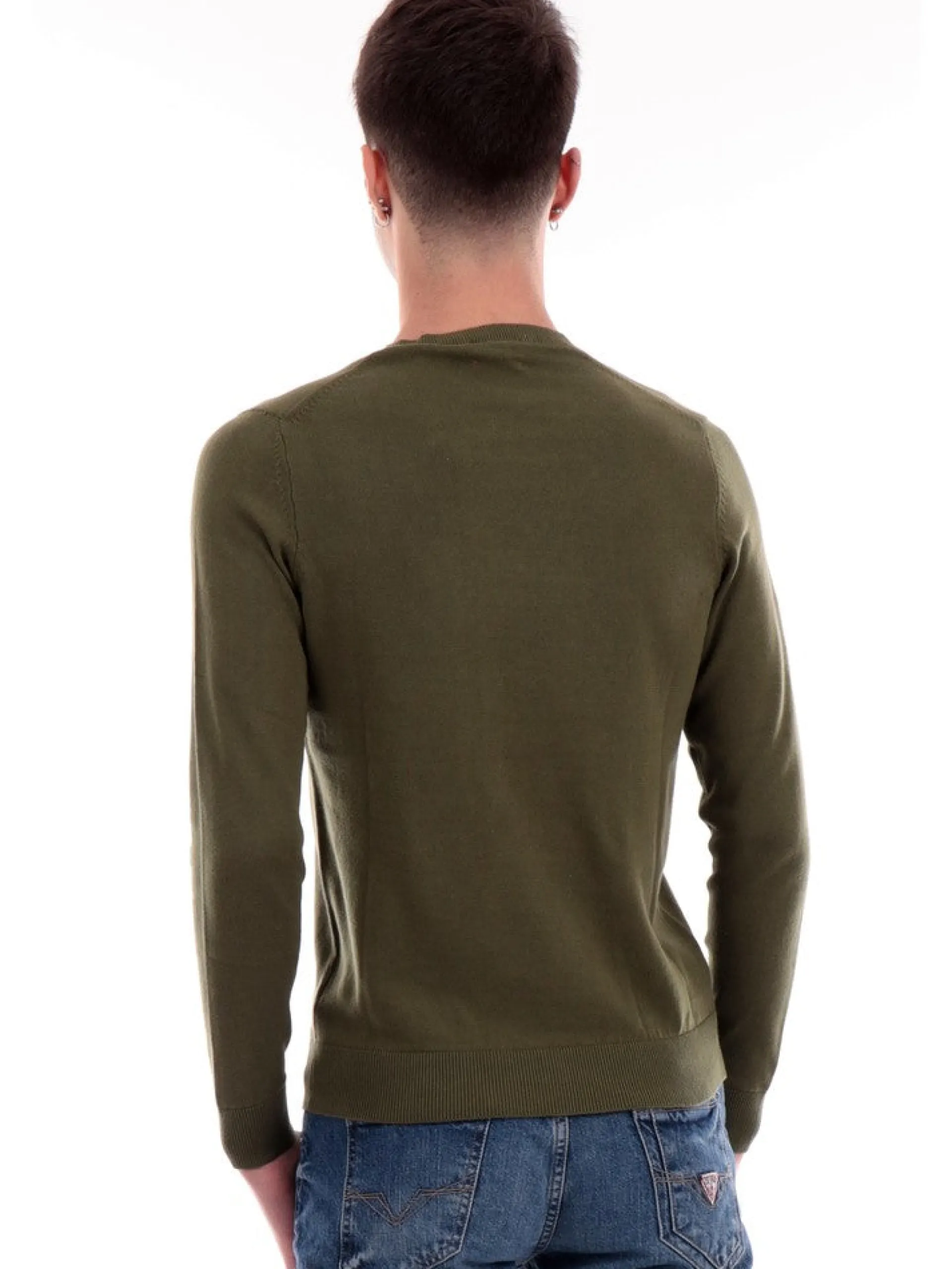 MARKUP Maglie*Maglione Verde Militare da Uomo MK1000