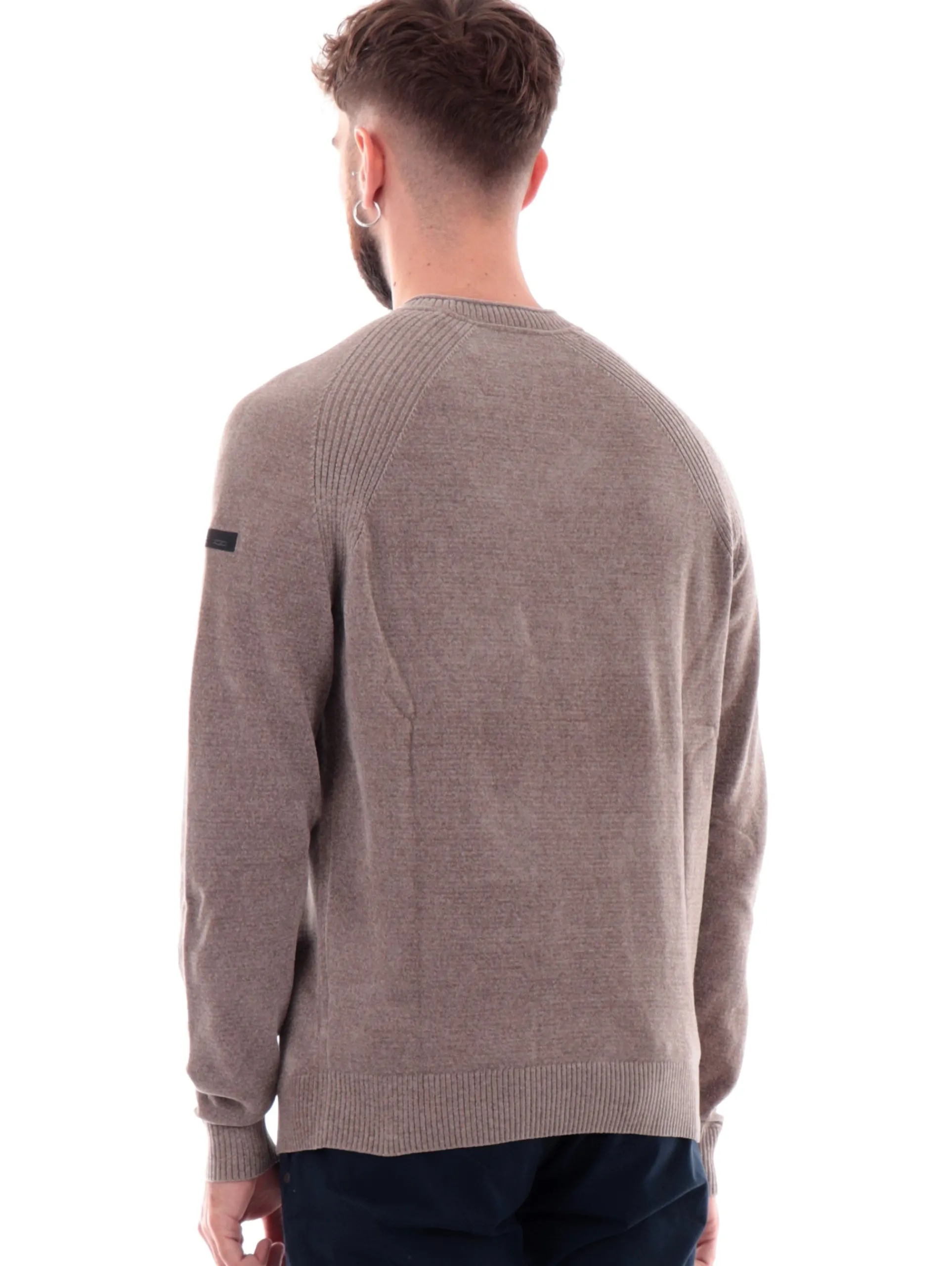 RRD Maglie*Maglione velluto grigio da uomo girocollo W24132