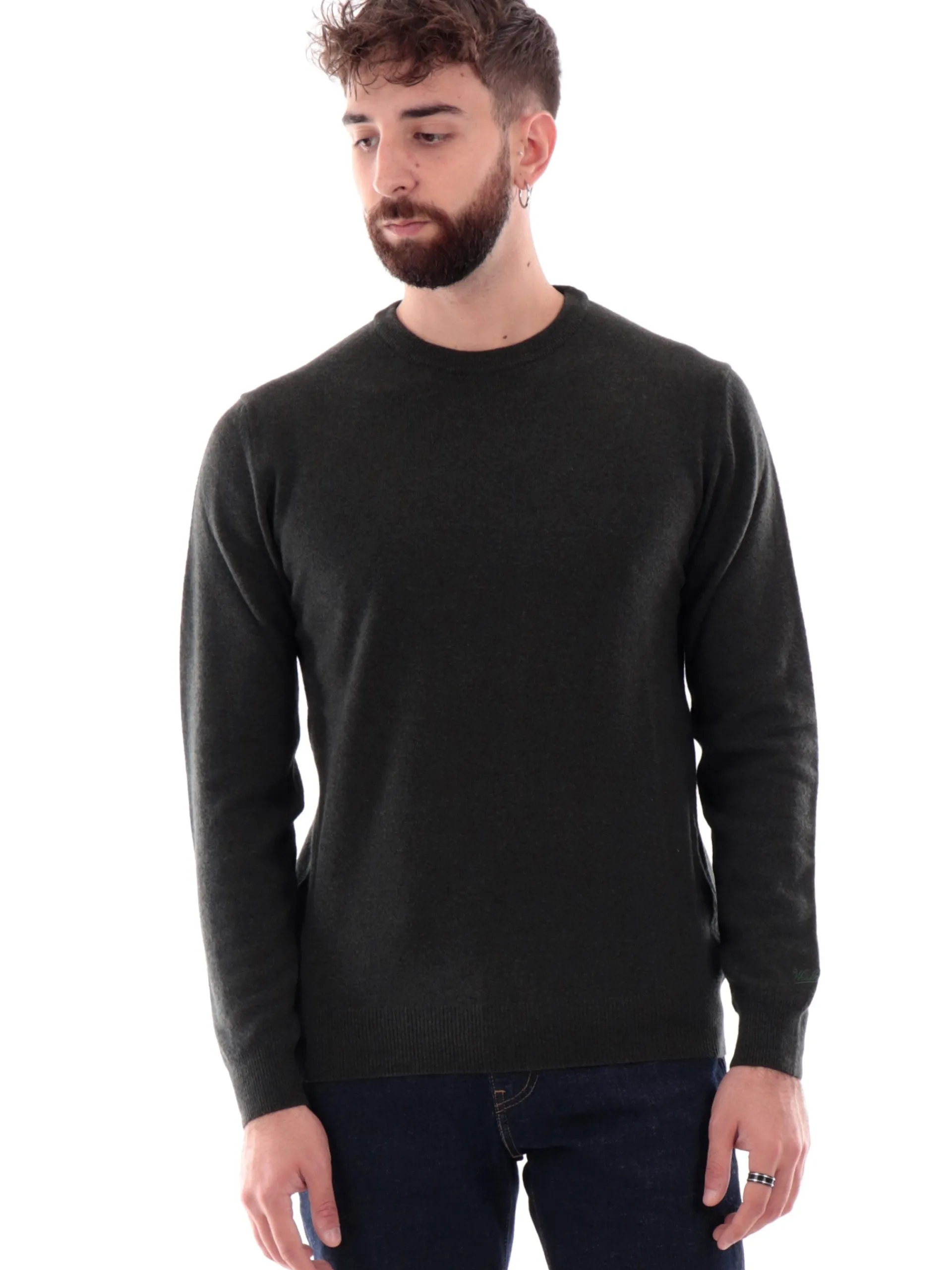 WOOLRICH Maglie*Maglione verde da uomo in lana 0278MRUF0469