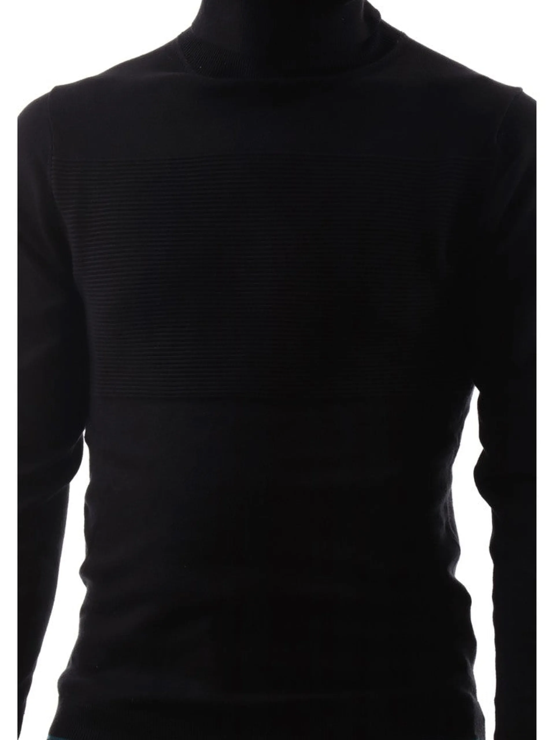 YES ZEE Maglie*Maglione Nero da Uomo Dolcevita Collo Alto M807ML000