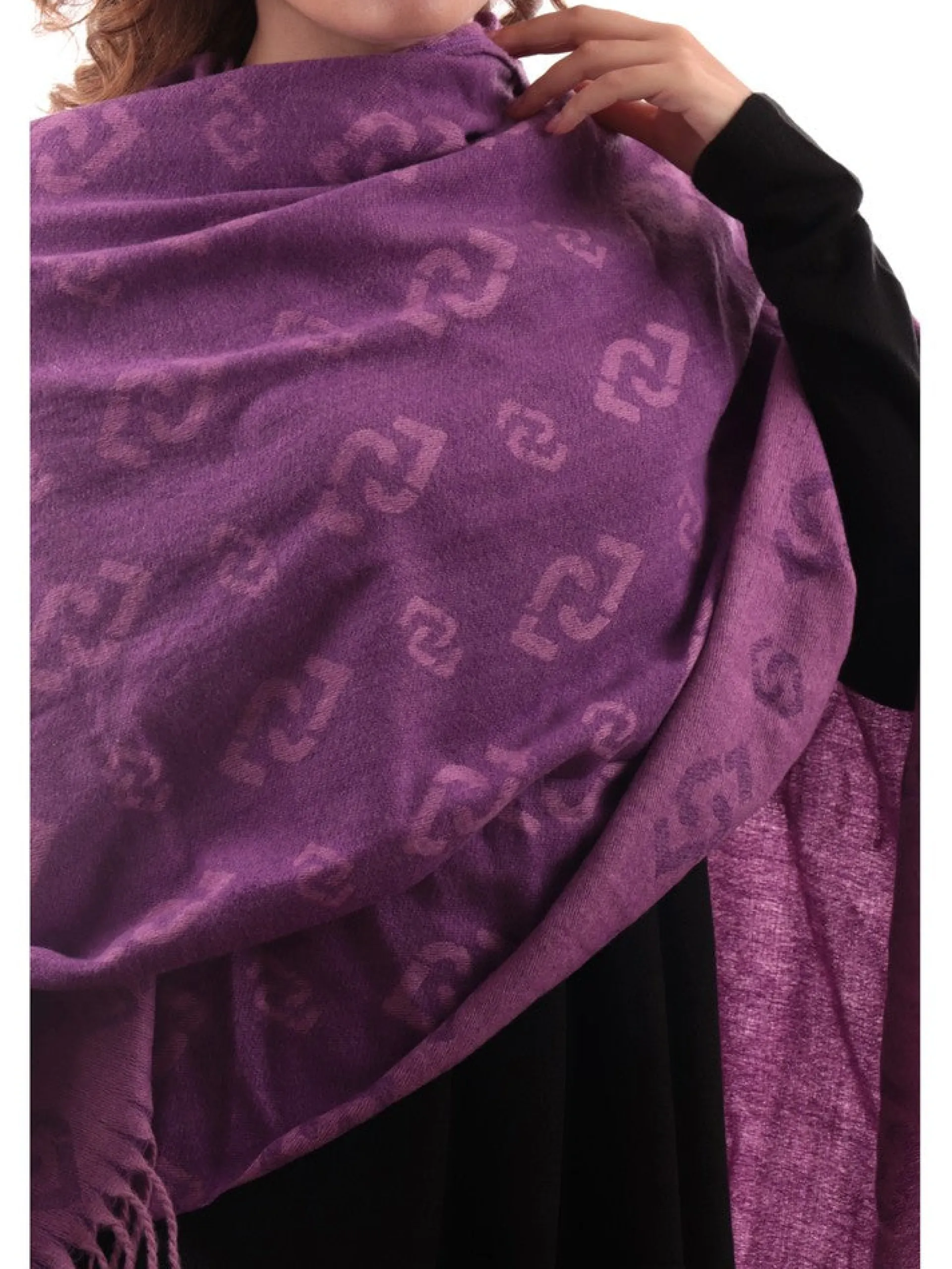LIU JO MILANO Maglie*Mantella Liu Jo viola da donna con frange 2F3087T0300