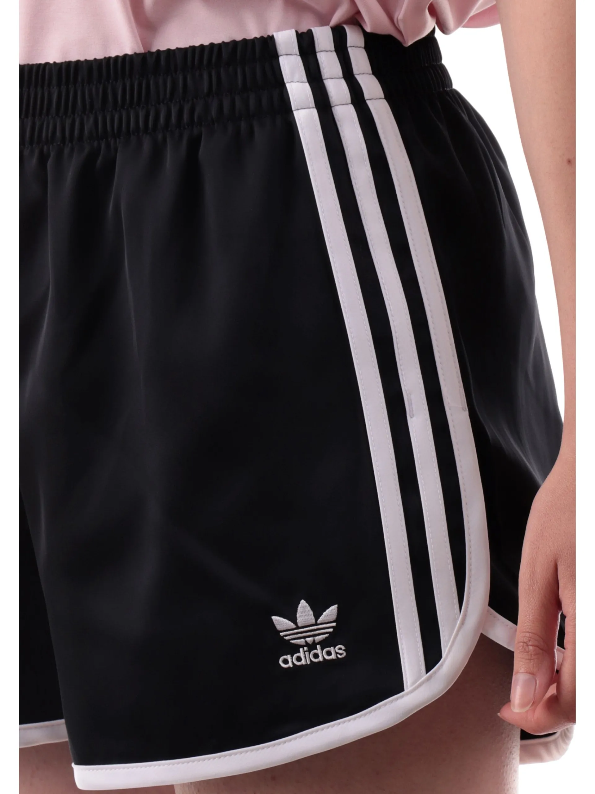 ADIDAS ORIGINALS Shorts*Pantaloncini Adidas neri 3Stripes da donna Sprinter tessuto tecnico JD3119