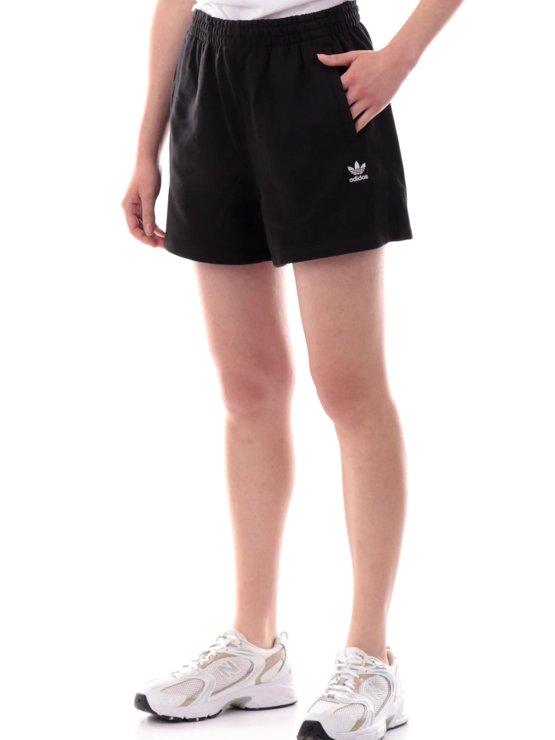 ADIDAS ORIGINALS Shorts*Pantaloncini Adidas neri da donna con logo ricamato IY7343