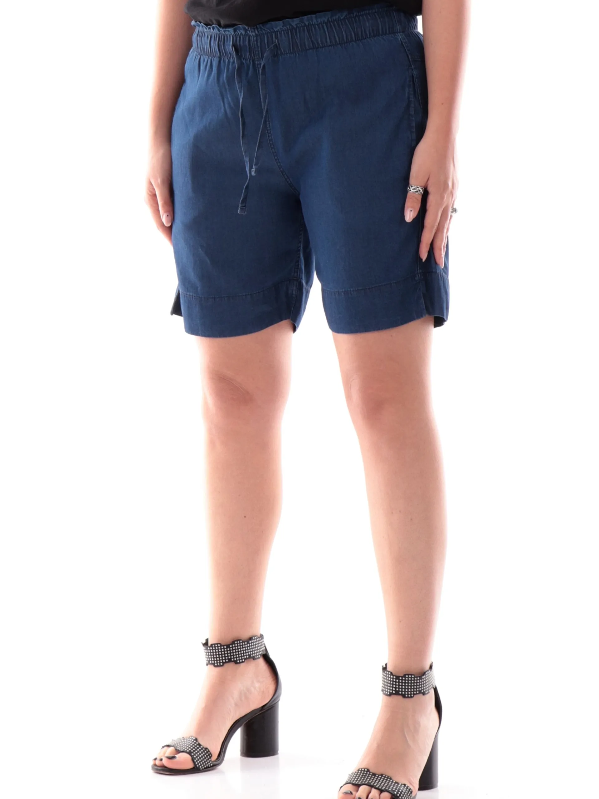 DEHA Shorts*Pantaloncini bermuda jeans con elastico in vita da donna A00798