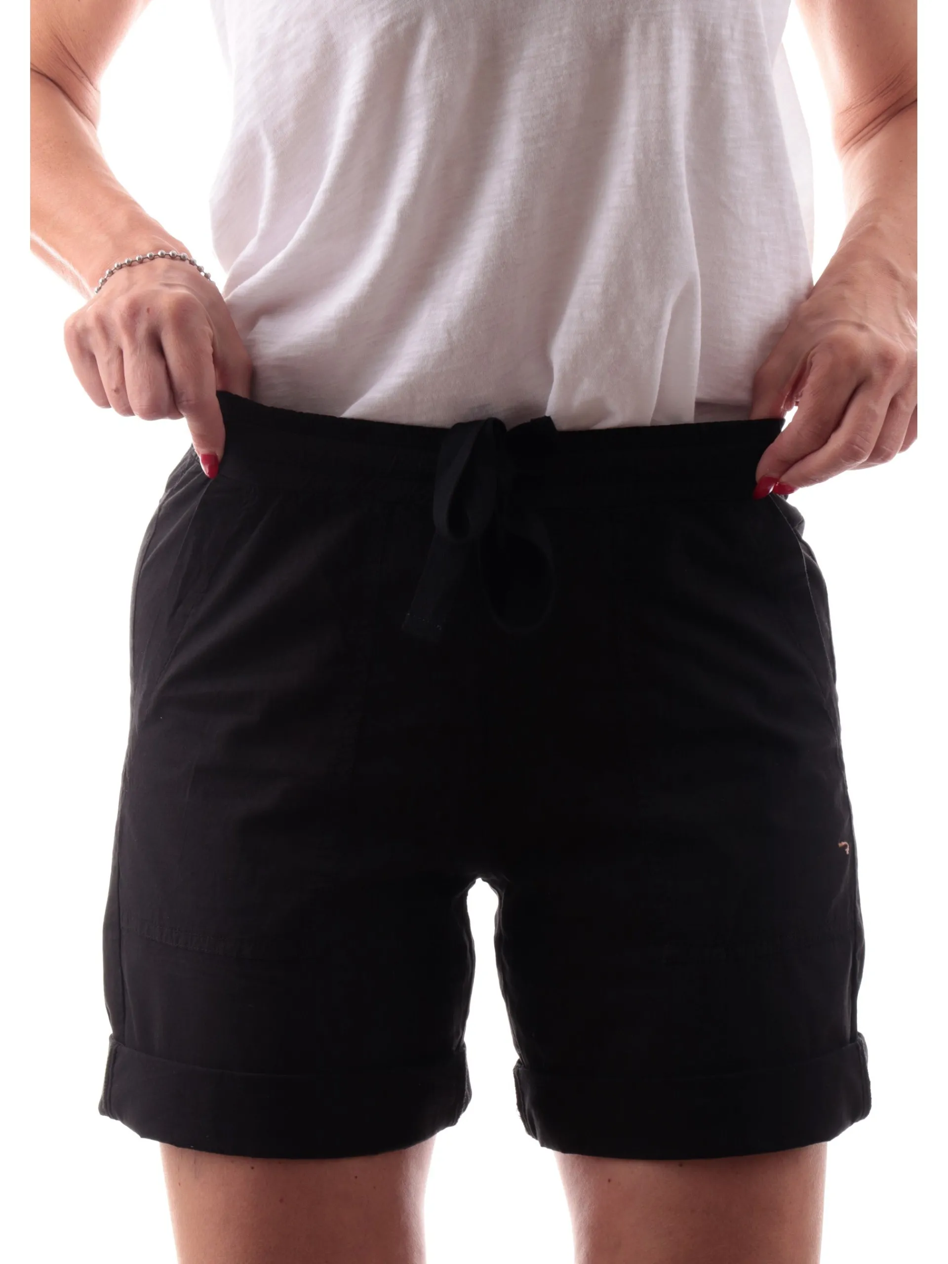 DEHA Shorts*Pantaloncini neri da donna in popeline A00648
