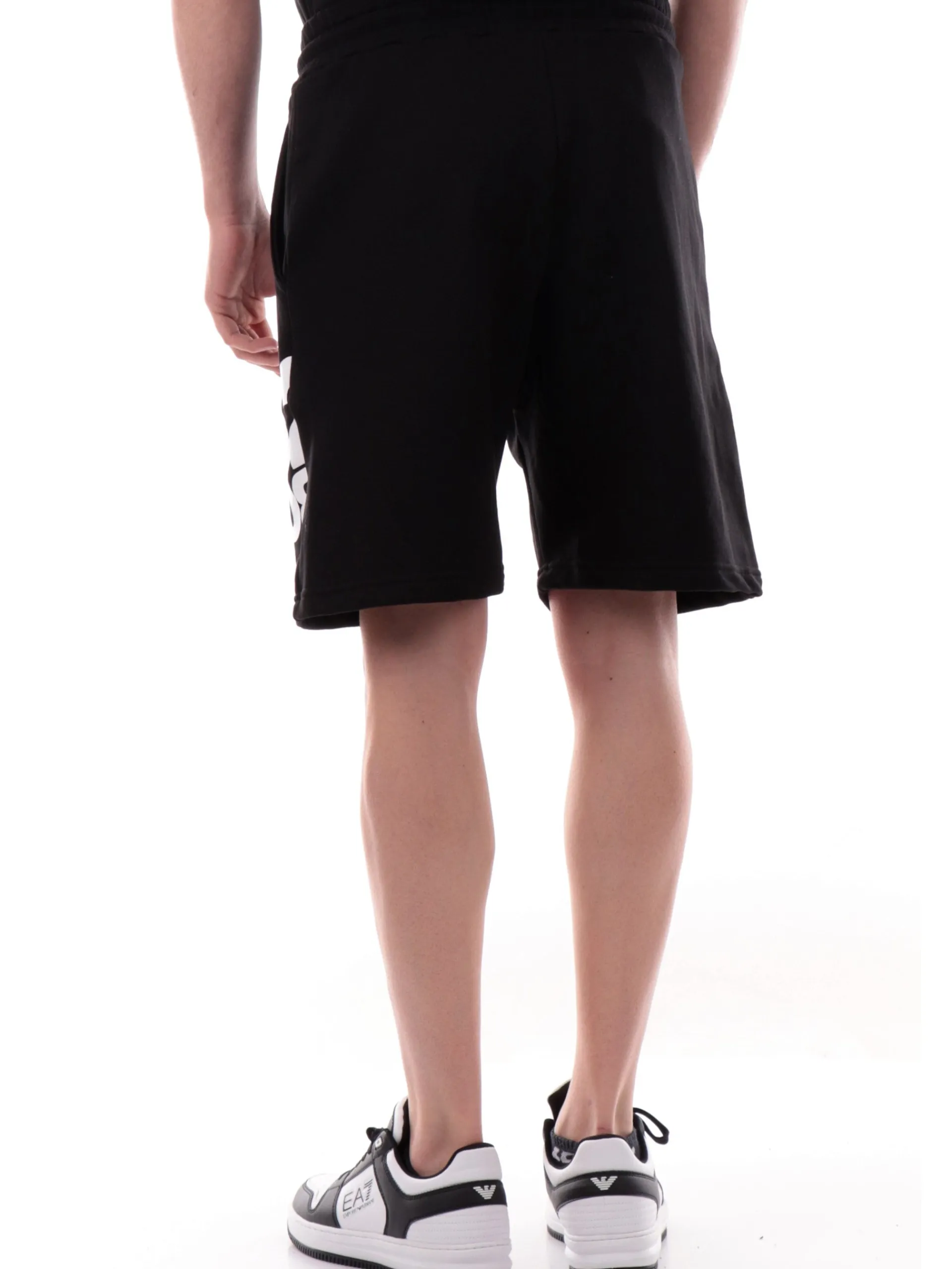 DS2 Bermuda*Pantaloncini neri da uomo con stampa laterale bianca SS25241