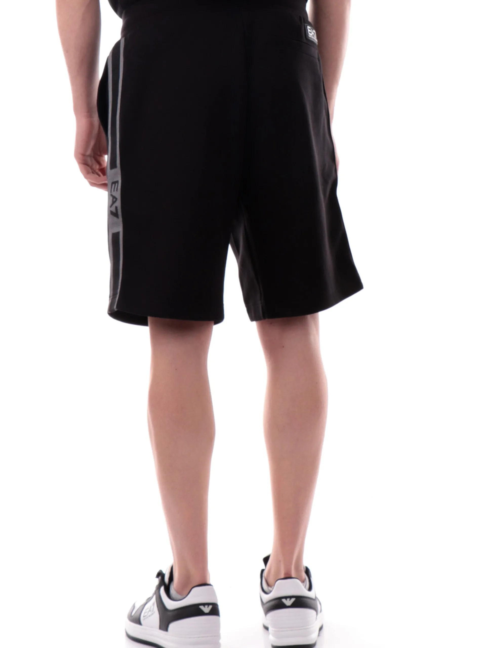 EMPORIO ARMANI 7 Bermuda*Pantaloncini Emporio Armani EA7 neri da uomo bande EA7 argento 7M000544AF12660