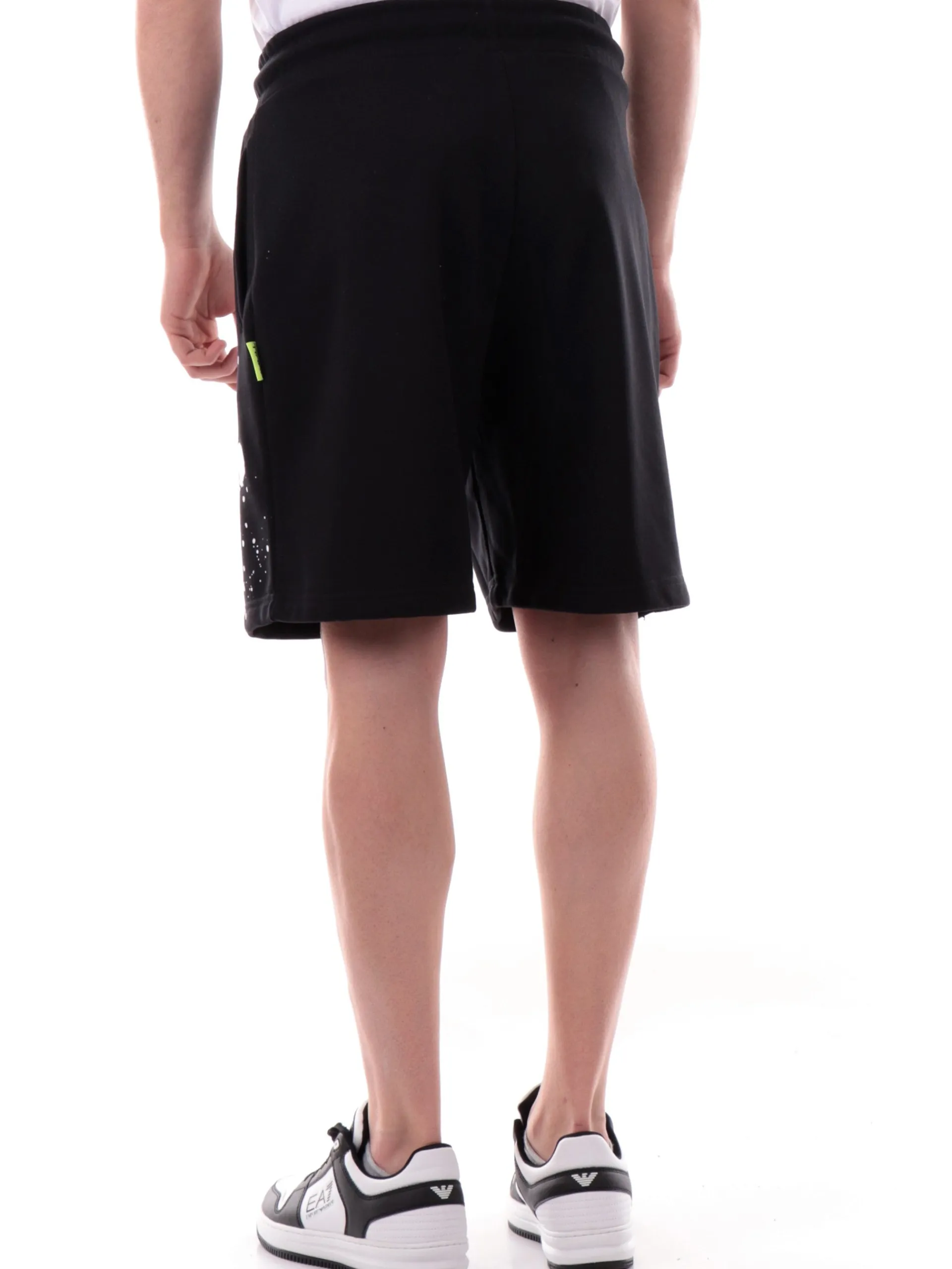 ICON Bermuda*Pantaloncini neri da uomo con logo vernice ICUS2S5B005
