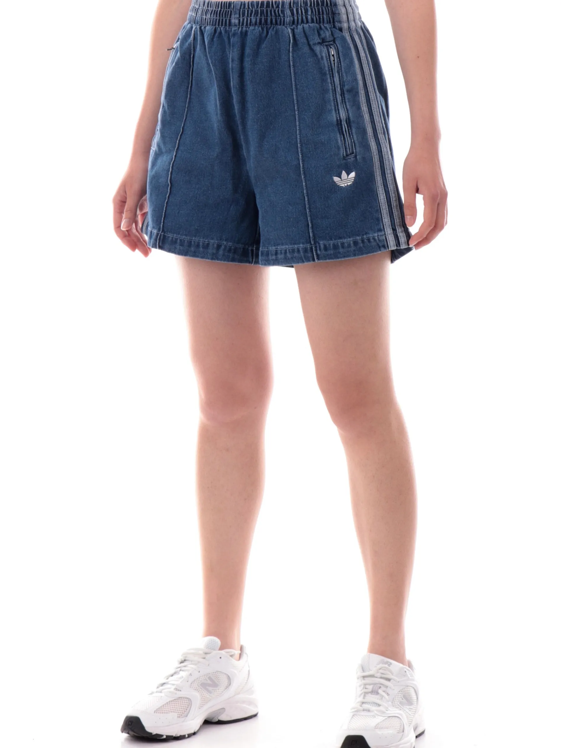 ADIDAS ORIGINALS Shorts*Pantaloncini jeans Adidas vita alta da donna con 3Stripes JD2562
