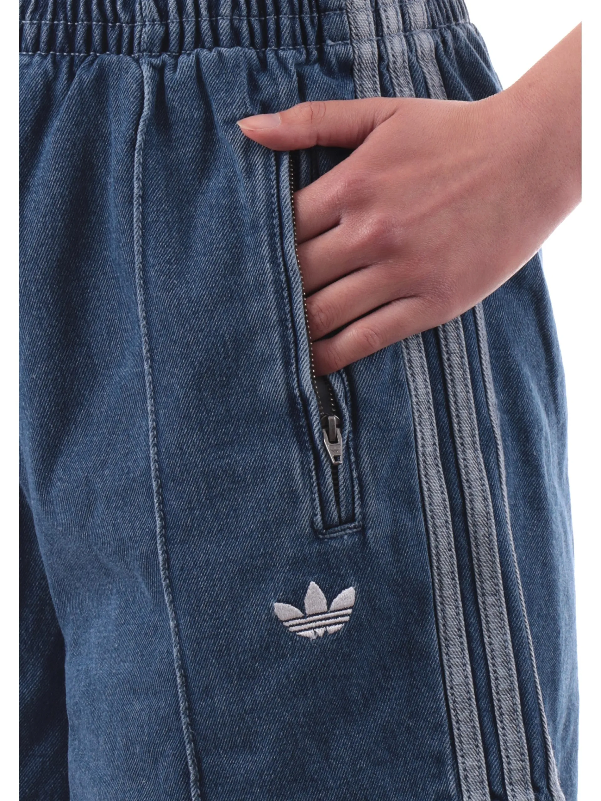 ADIDAS ORIGINALS Shorts*Pantaloncini jeans Adidas vita alta da donna con 3Stripes JD2562
