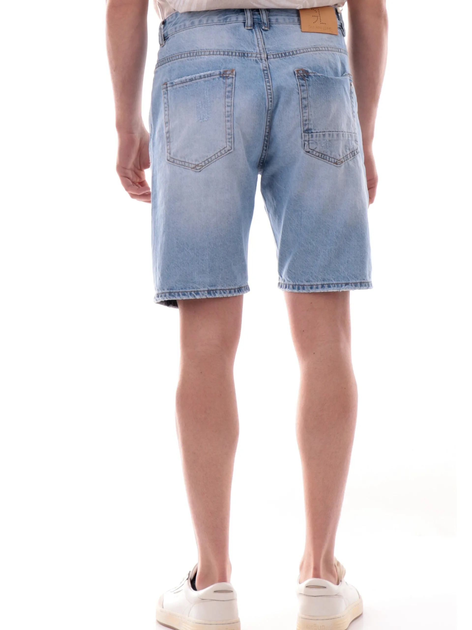 GIANNI LUPO Bermuda*Pantaloncini jeans da uomo strappati GL6333Q