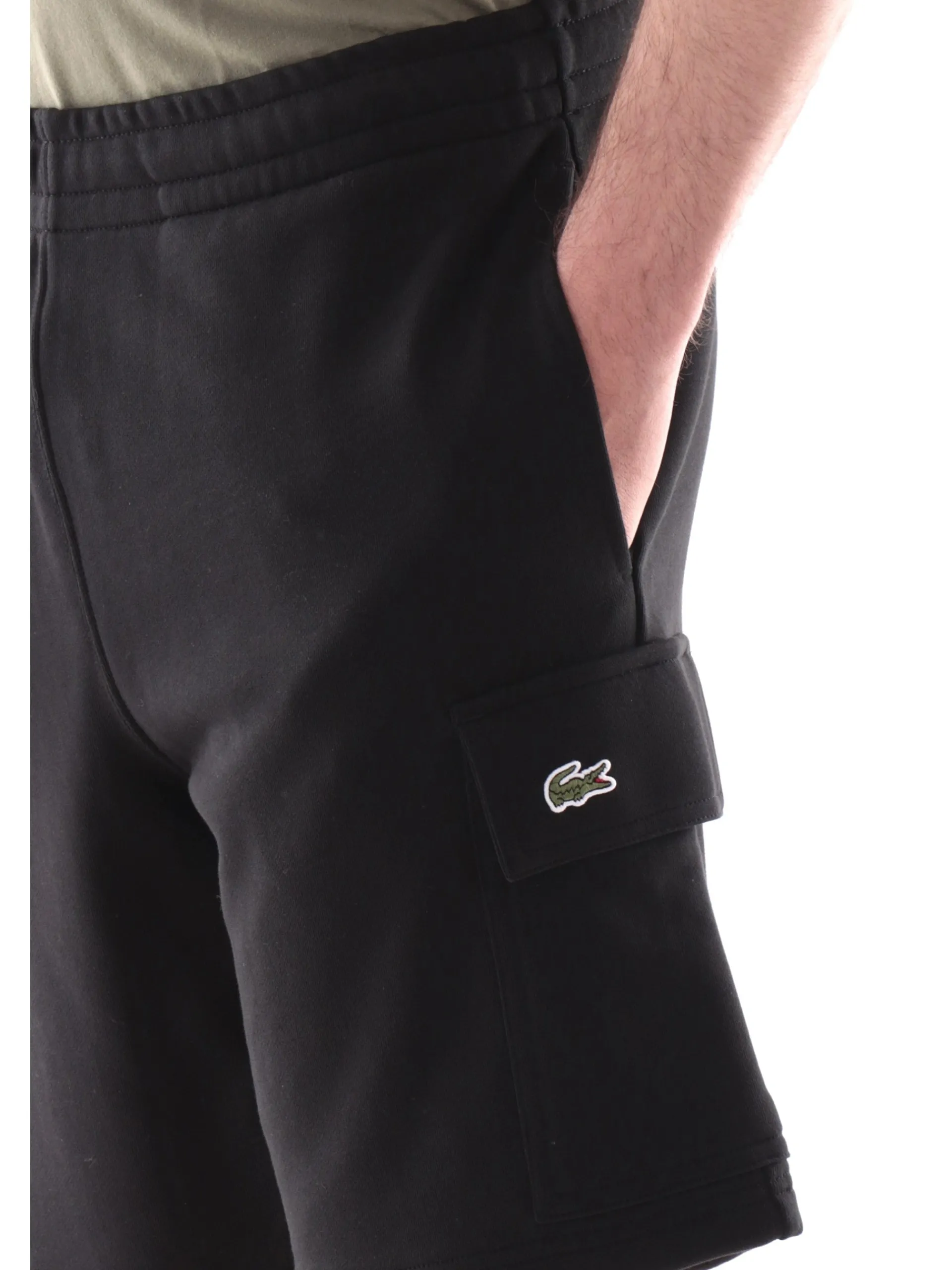 LACOSTE Bermuda*Pantaloncini neri da uomo con tasconi GH9743