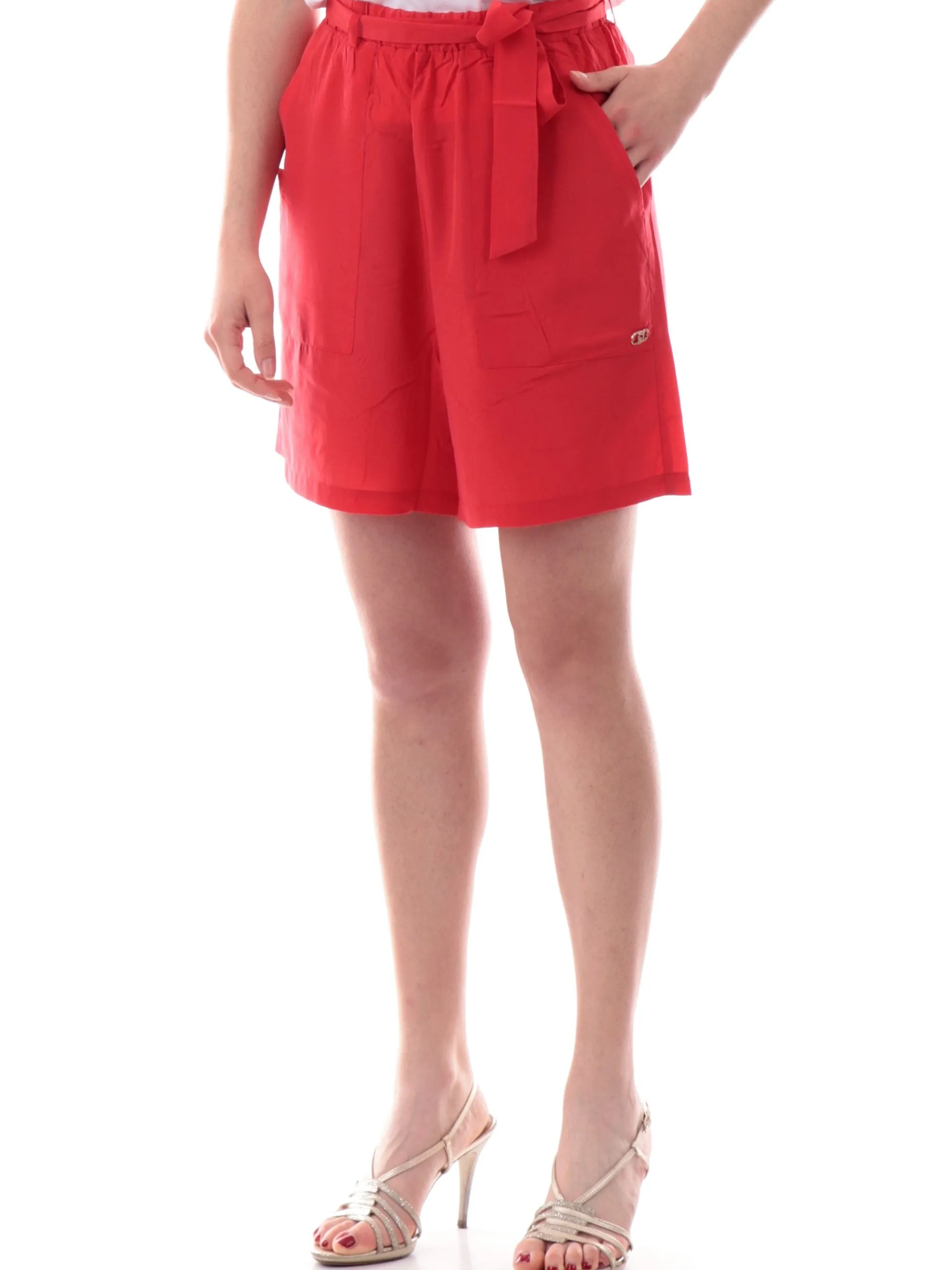 LIU JO MILANO Shorts*Pantaloncini Liu Jo rossi con cintura da donna Woven VA5172T2920