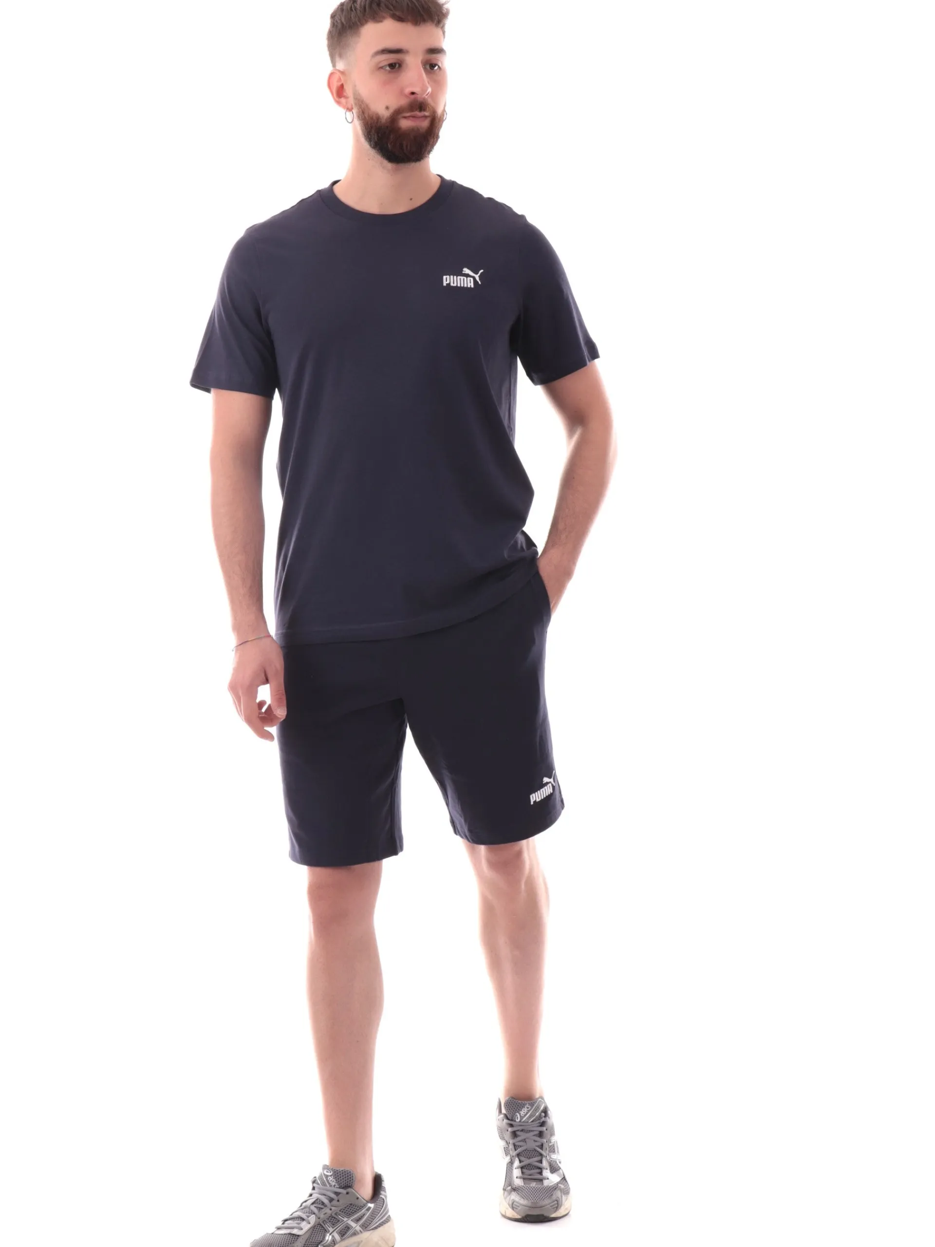 PUMA Bermuda*Pantaloncini blu da uomo logo a contrasto 682600