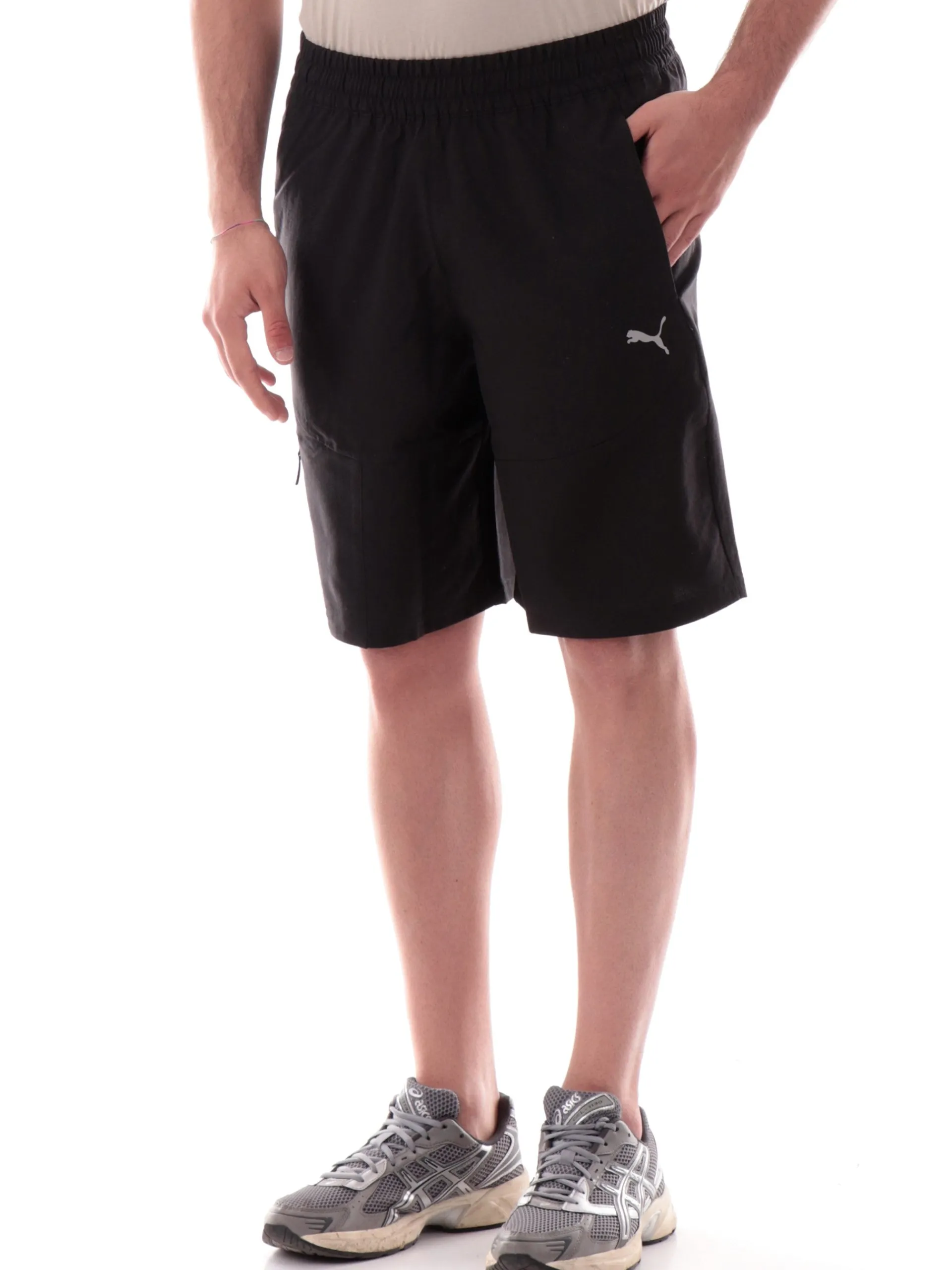 PUMA Bermuda*Pantaloncini Tech neri da uomo tessuto tecnico 684610