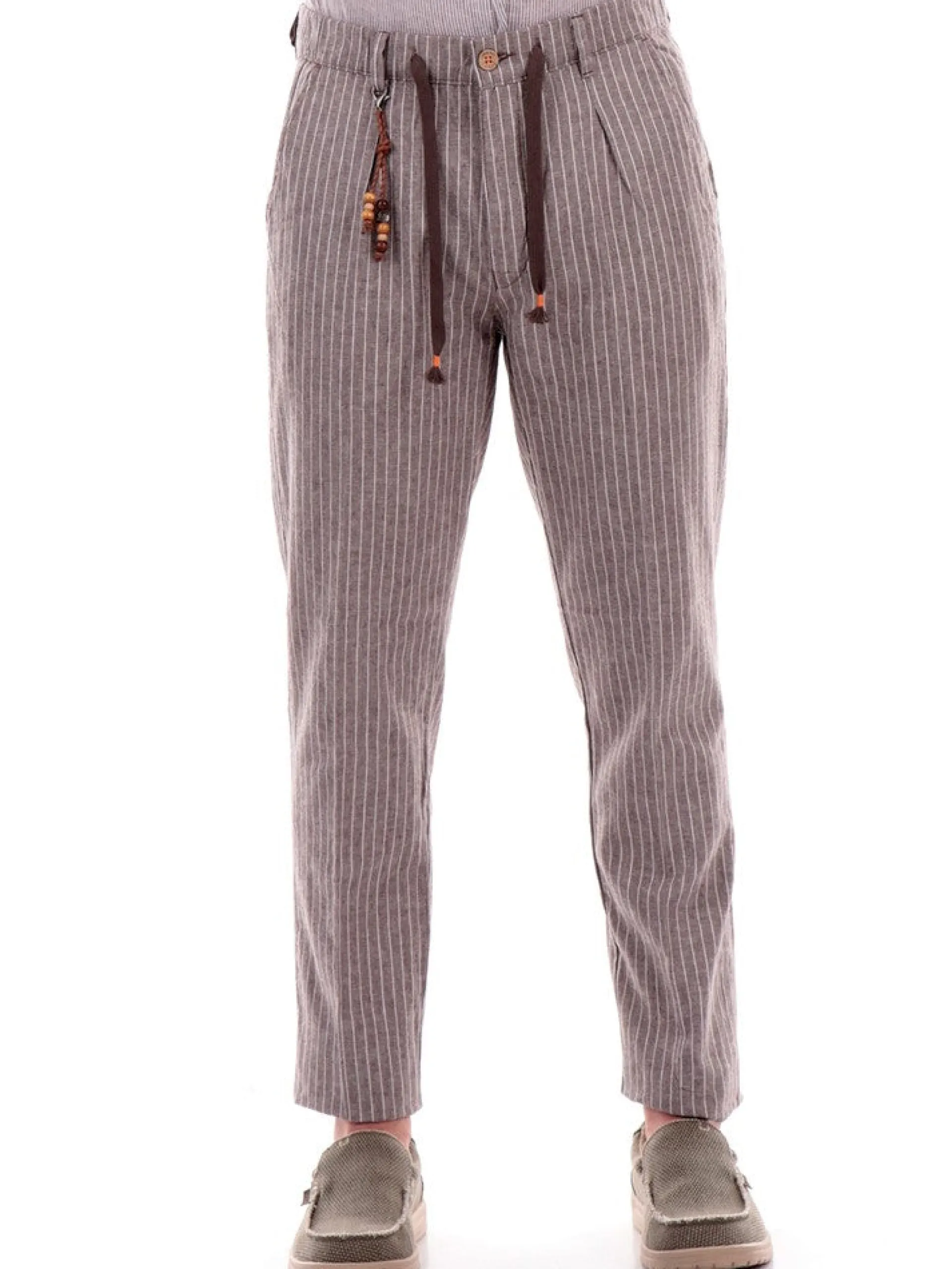 YES ZEE Pantaloni*Pantaloni a righe grigi da uomo P683PQ002