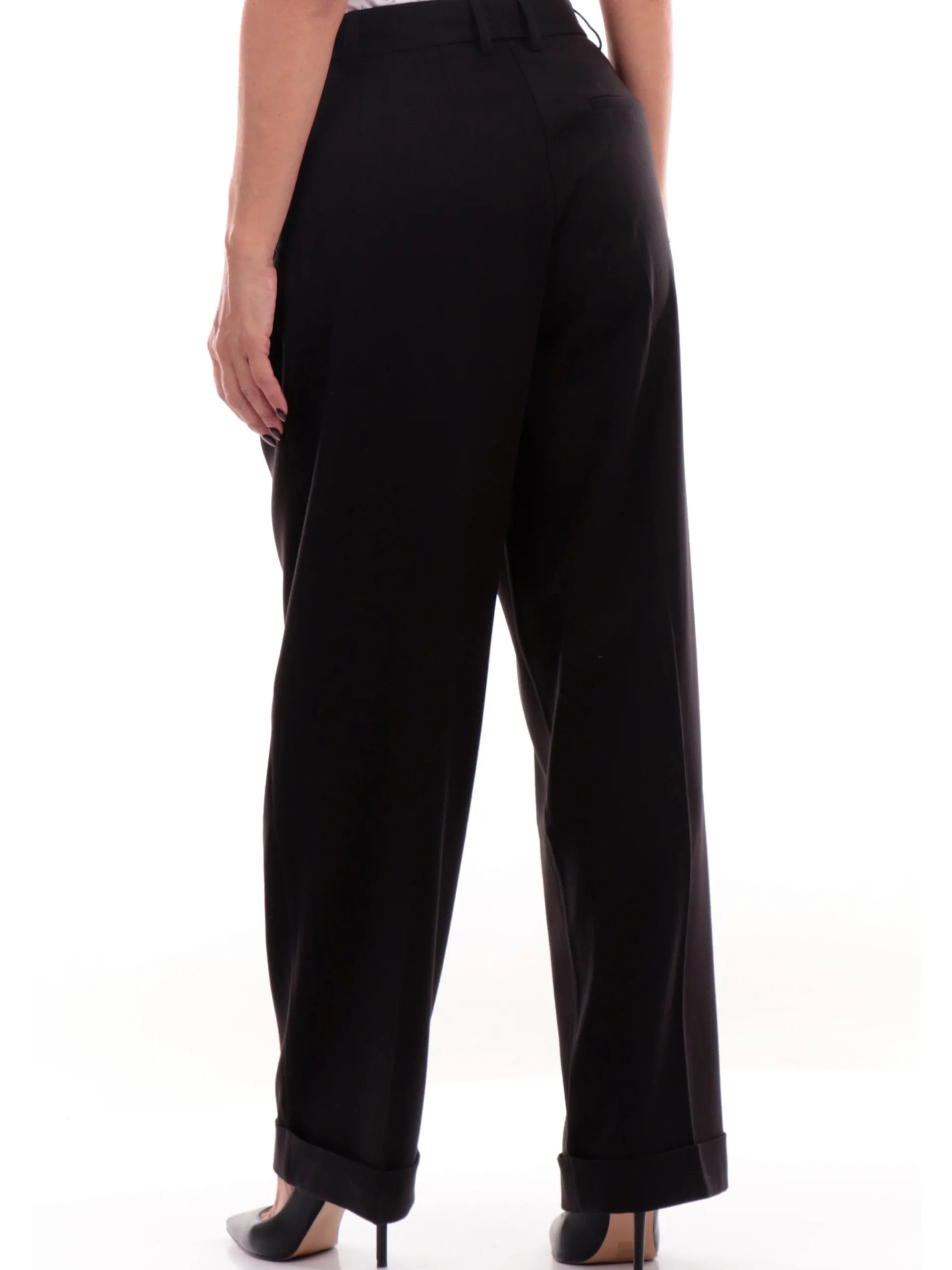 ONLY Pantaloni*Pantaloni a zampa con risvolto neri da donna Straight 15300647