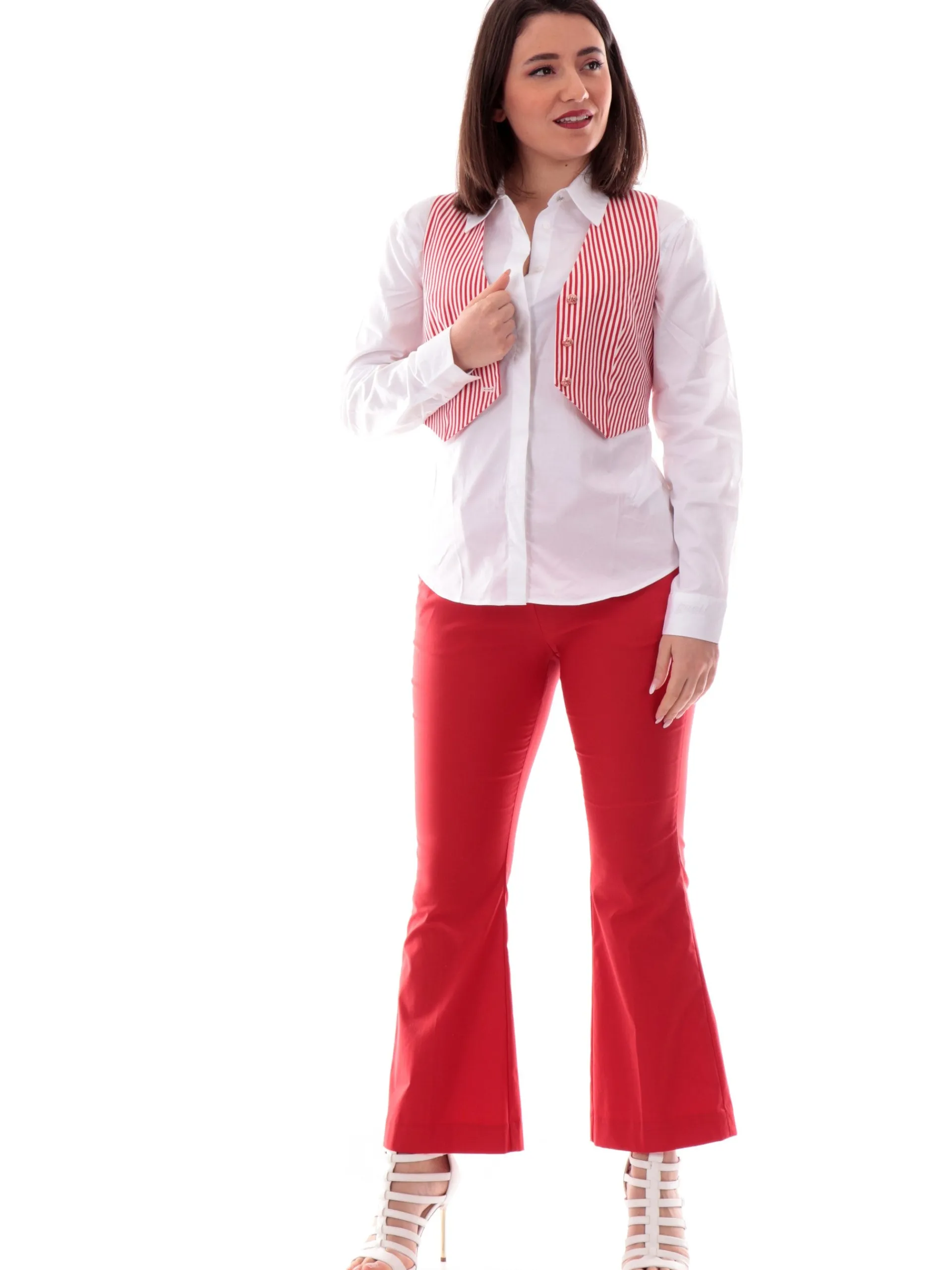 YES ZEE Pantaloni*Pantaloni a zampa rossi da donna P323KD00