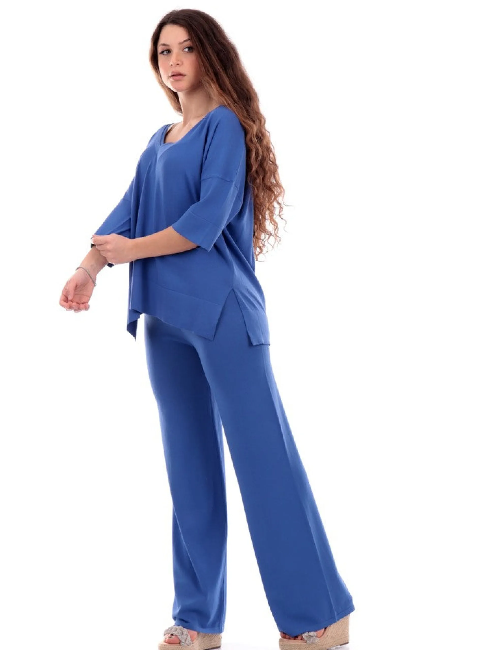 ANIS Pantaloni*Pantaloni da Donna in morbida maglina elasticizzata a palazzo 2416085