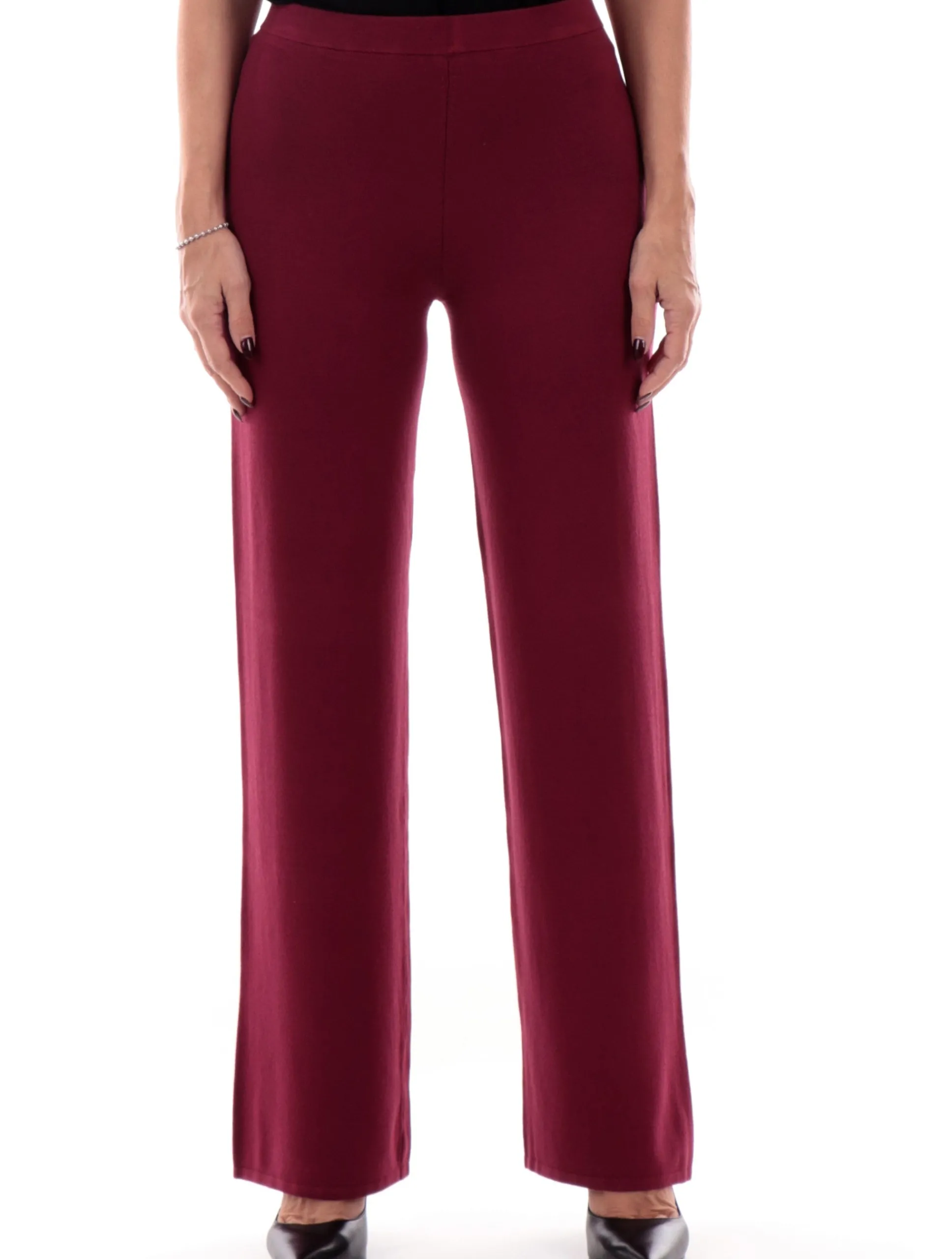 ANIS Pantaloni*Pantaloni in maglia fucsia da donna palazzo 245W6015
