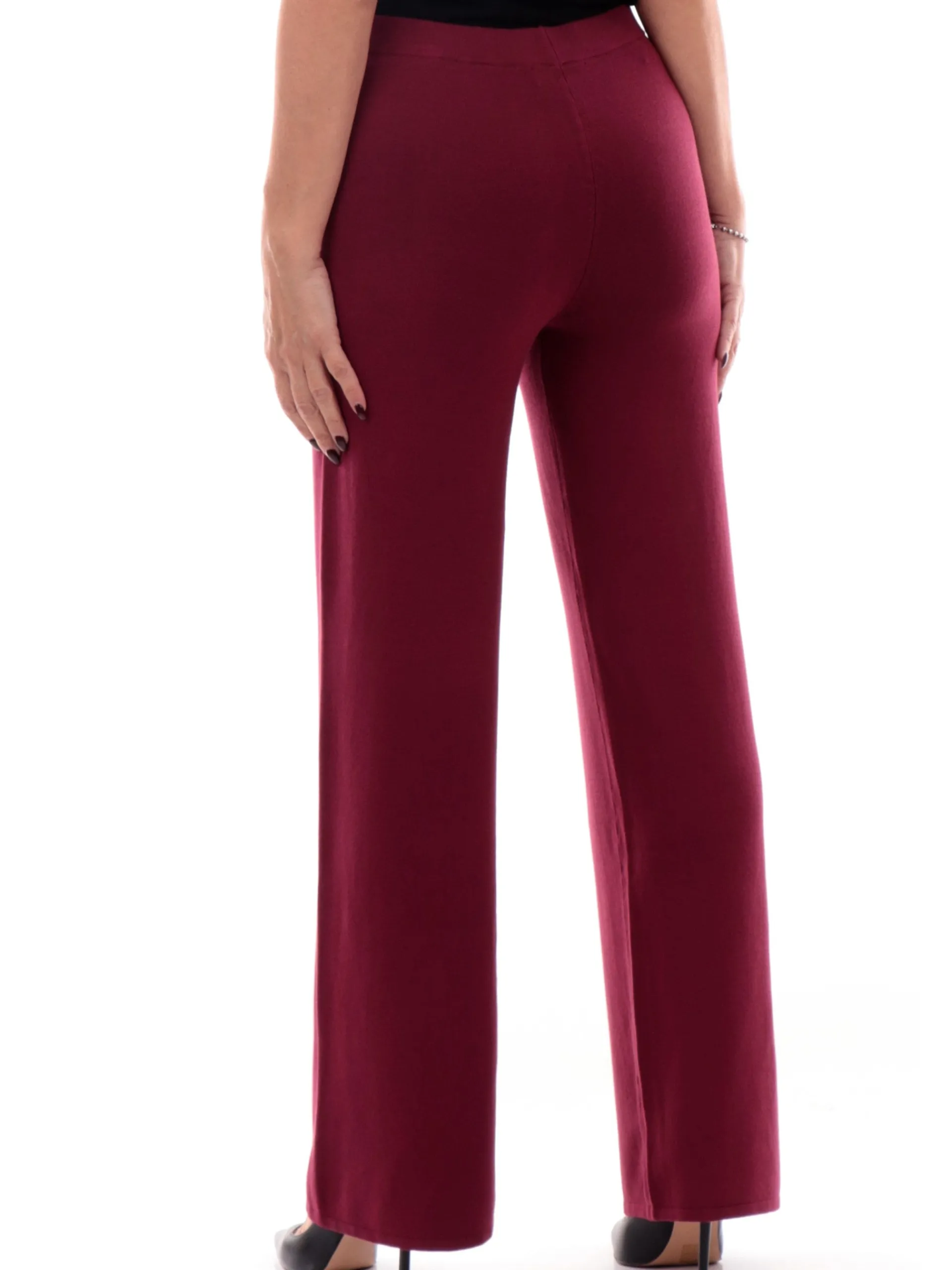 ANIS Pantaloni*Pantaloni in maglia fucsia da donna palazzo 245W6015