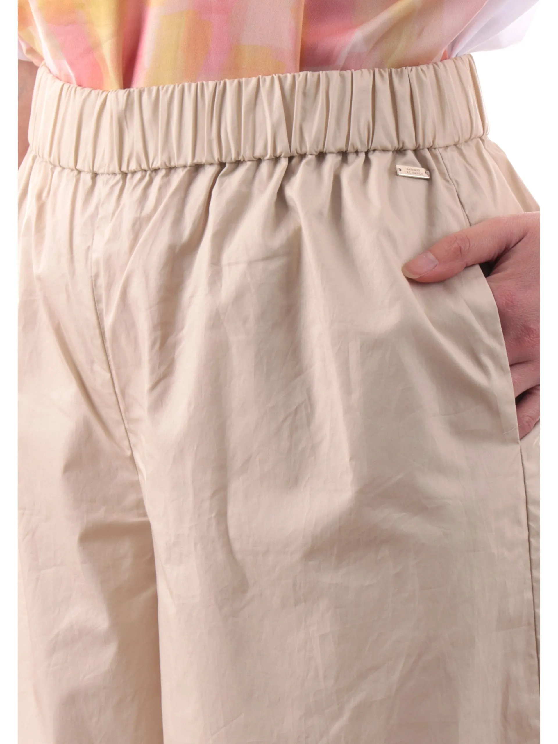 ARMANI EXCHANGE Pantaloni*Pantaloni AX palazzo beige da donna con banda elastica XW000475AF12812 U1092