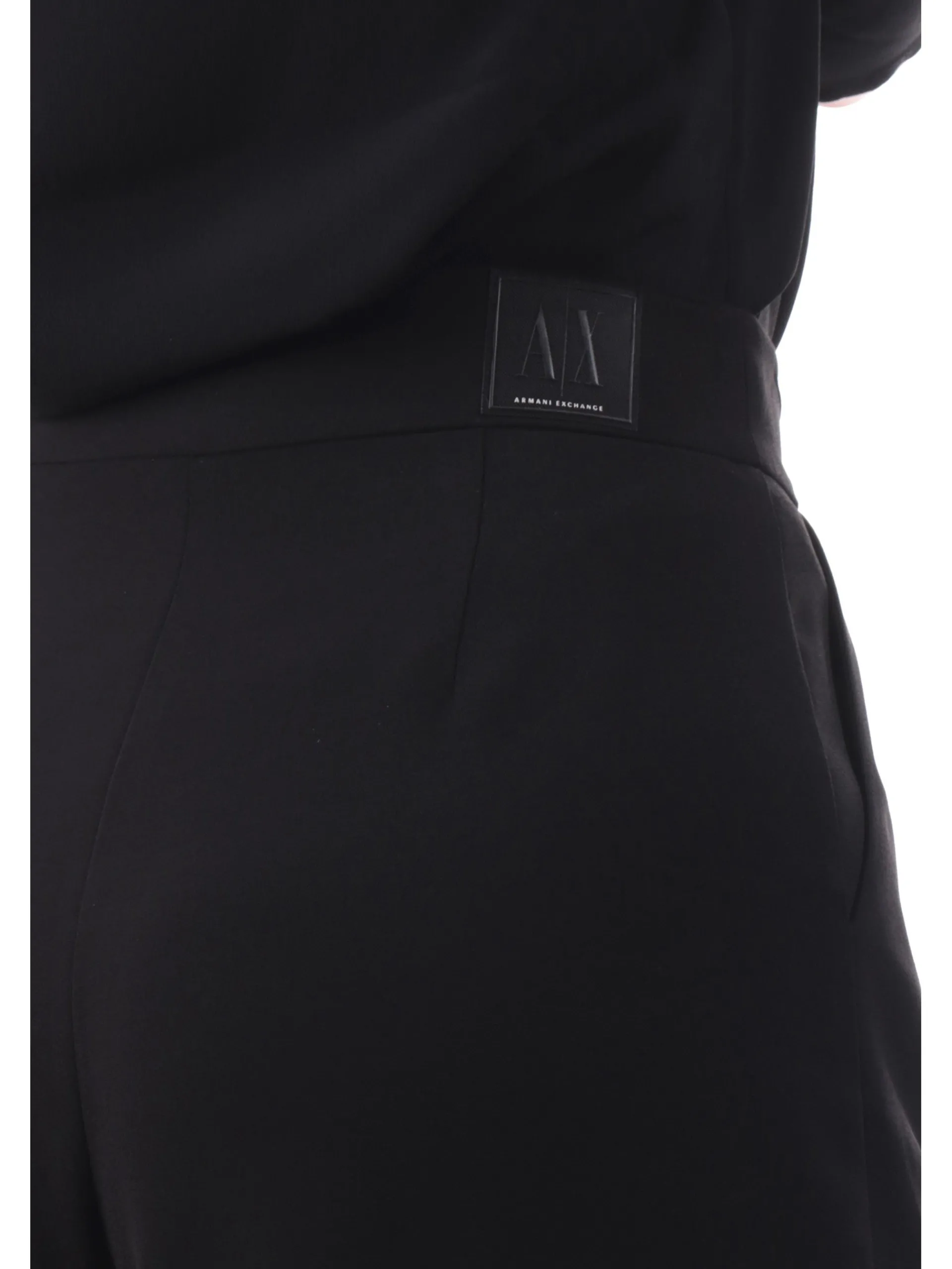 ARMANI EXCHANGE Pantaloni*Pantaloni AX neri vita alta da donna palazzo XW000942AF10872 UC001