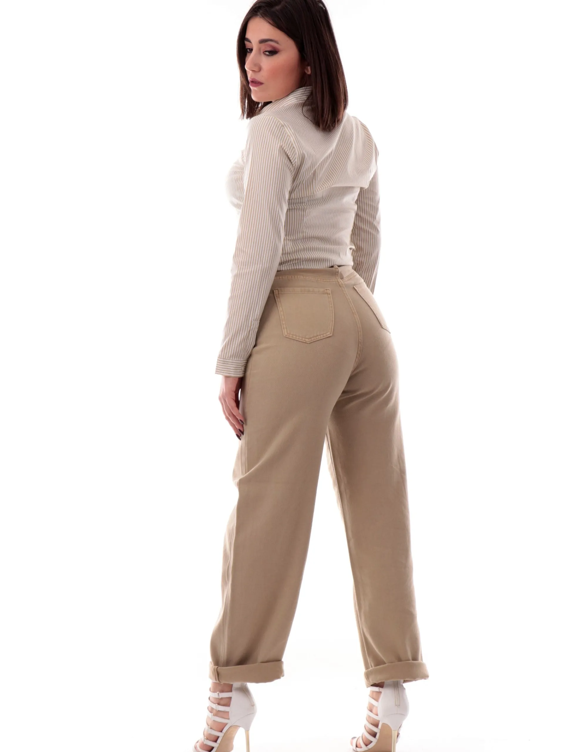 ARMANI EXCHANGE Pantaloni*Pantaloni AX vita alta beige da donna XW000100AF12858 U6218