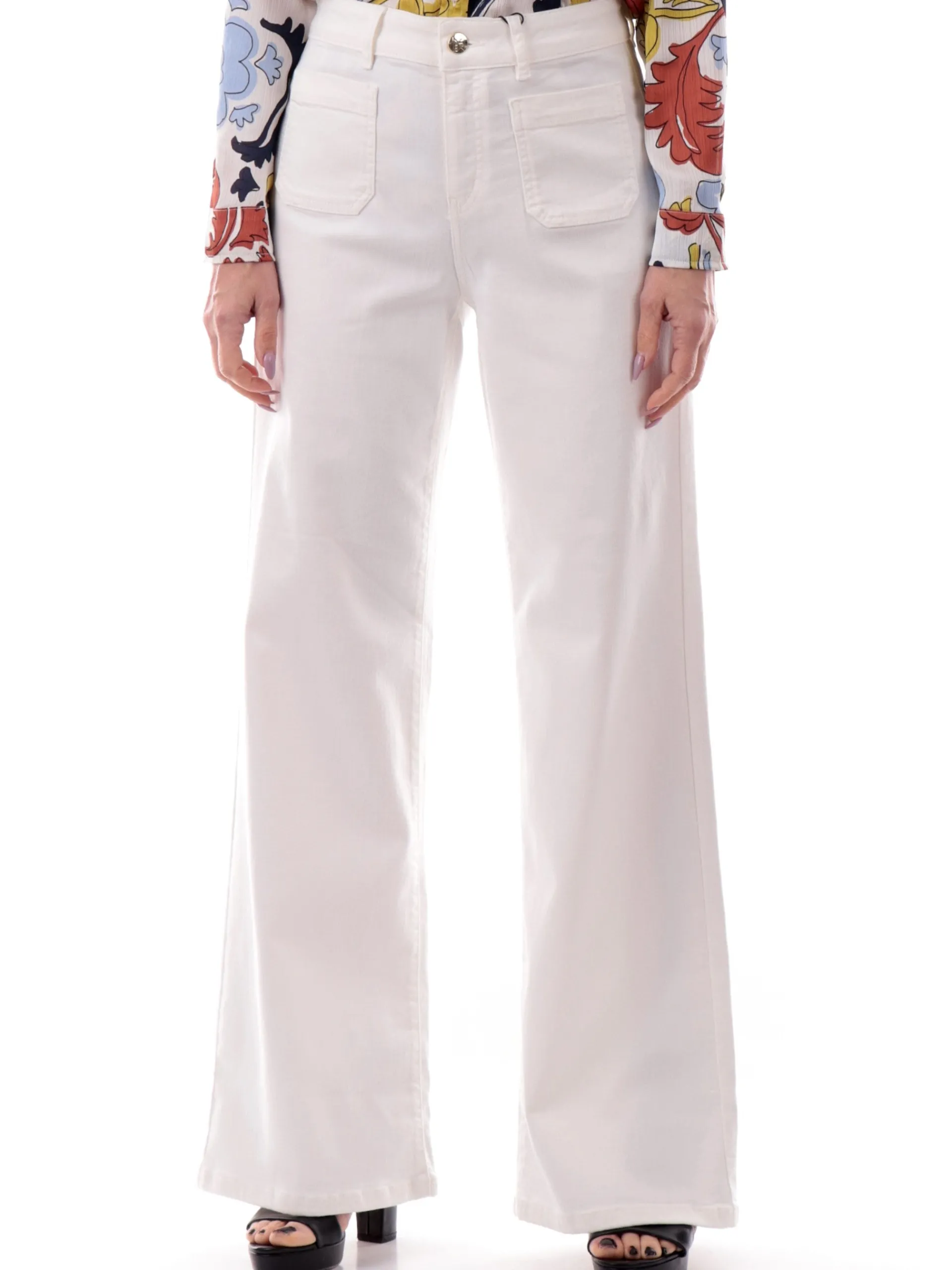 EMME MARELLA Pantaloni*Pantaloni bianchi a palazzo da donna SAMOVAR