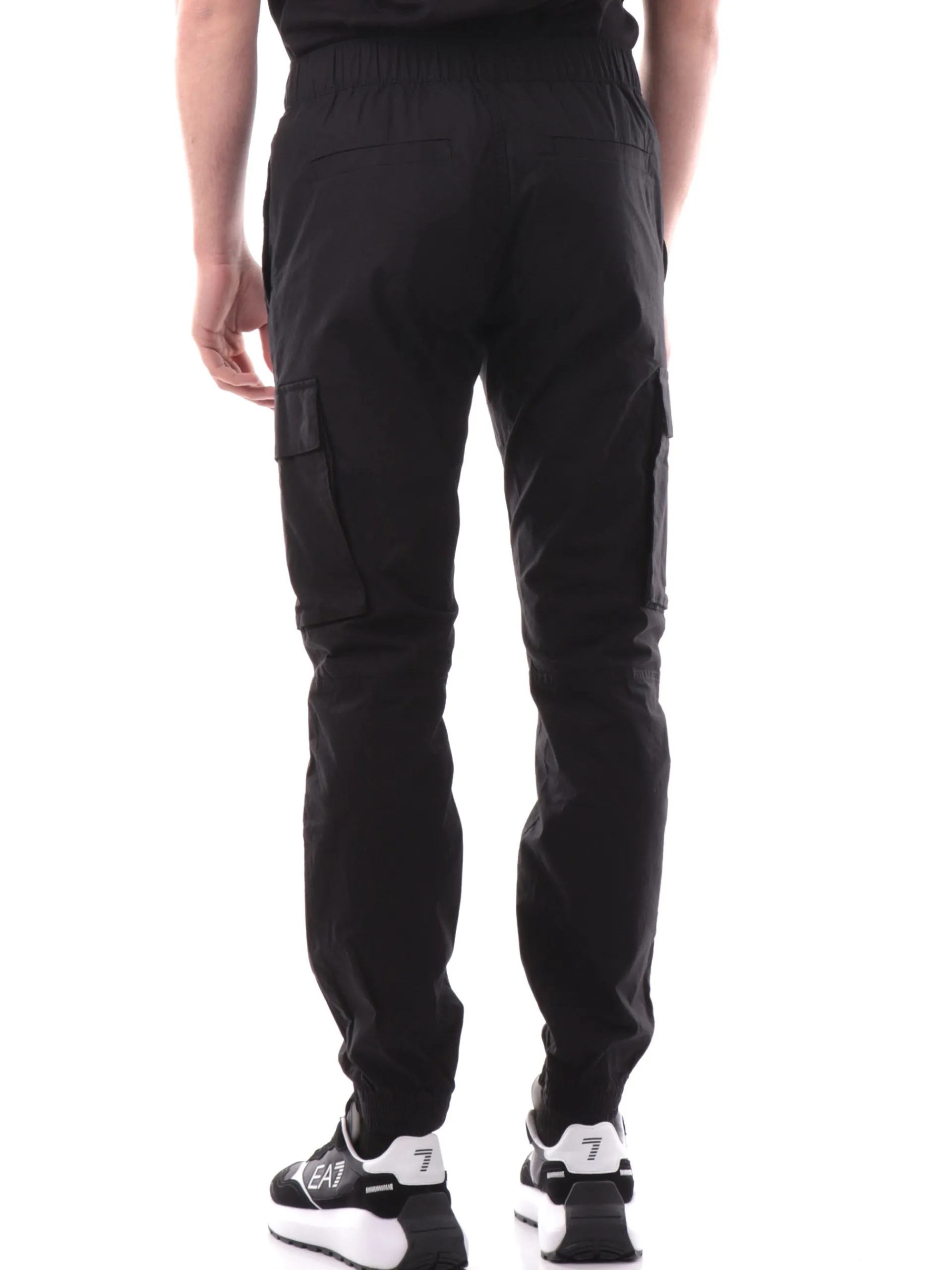 CALVIN KLEIN Pantaloni*Pantaloni neri da uomo cargo con polsini elastici J30J327614