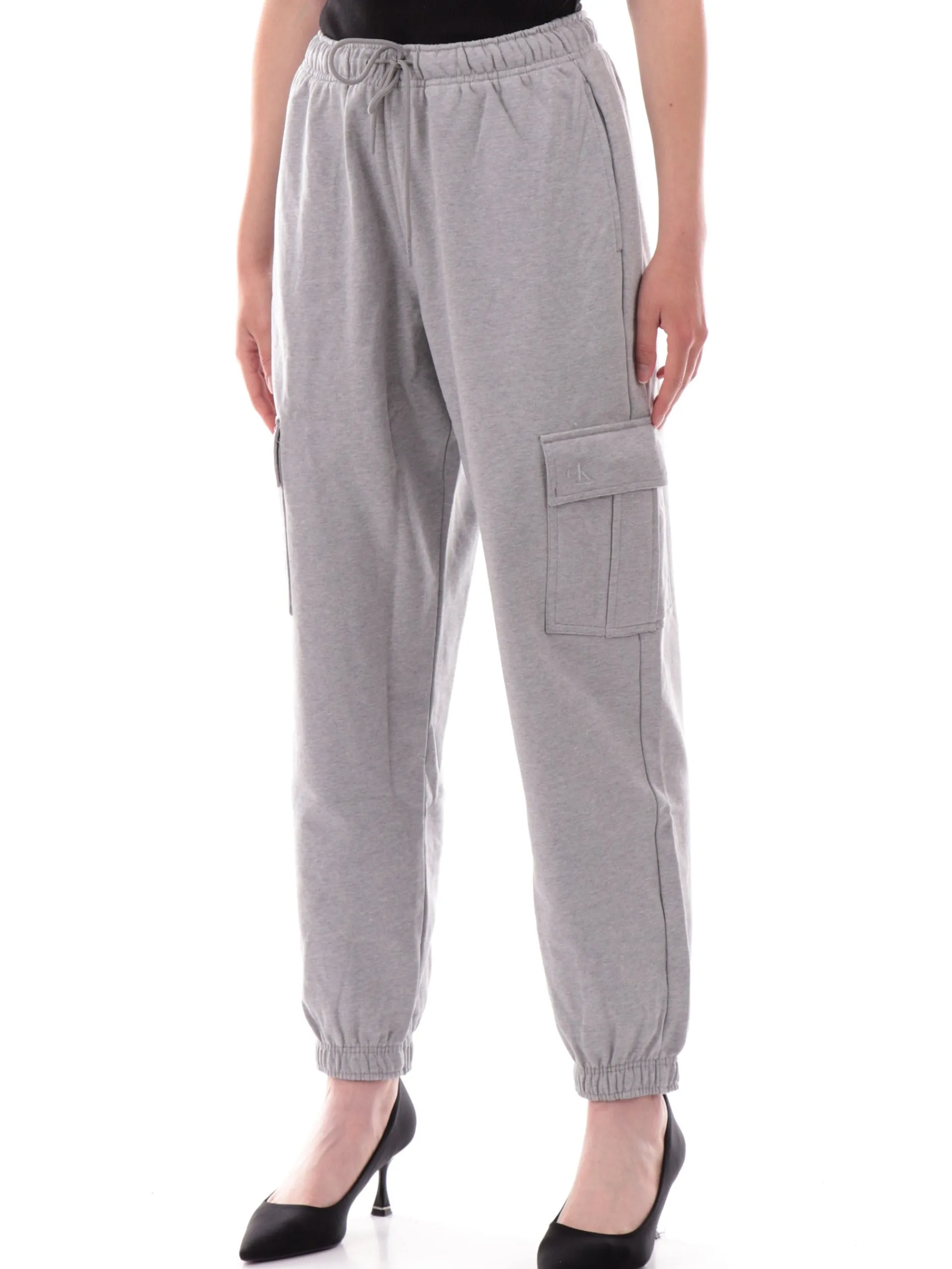 CALVIN KLEIN Pantaloni*Pantaloni cargo grigi da donna Archive Logo LV047B269G