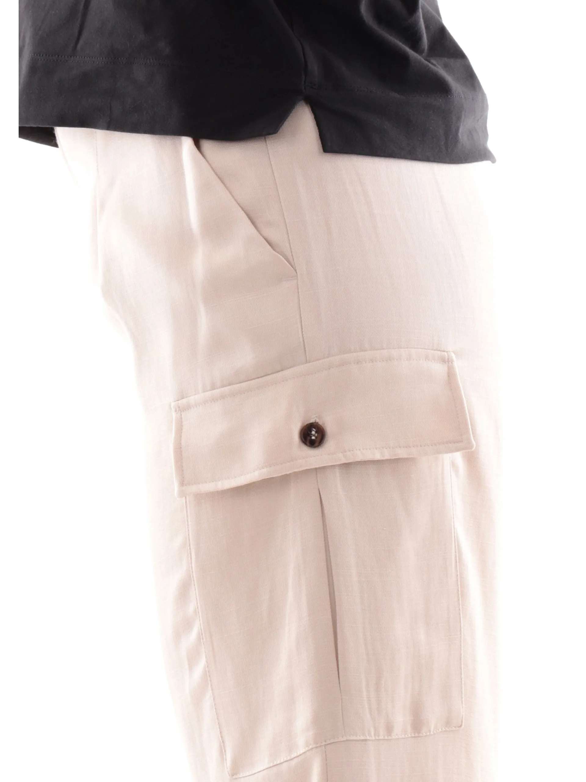 EMME MARELLA Pantaloni*Pantaloni cargo beige da donna in lino AIA