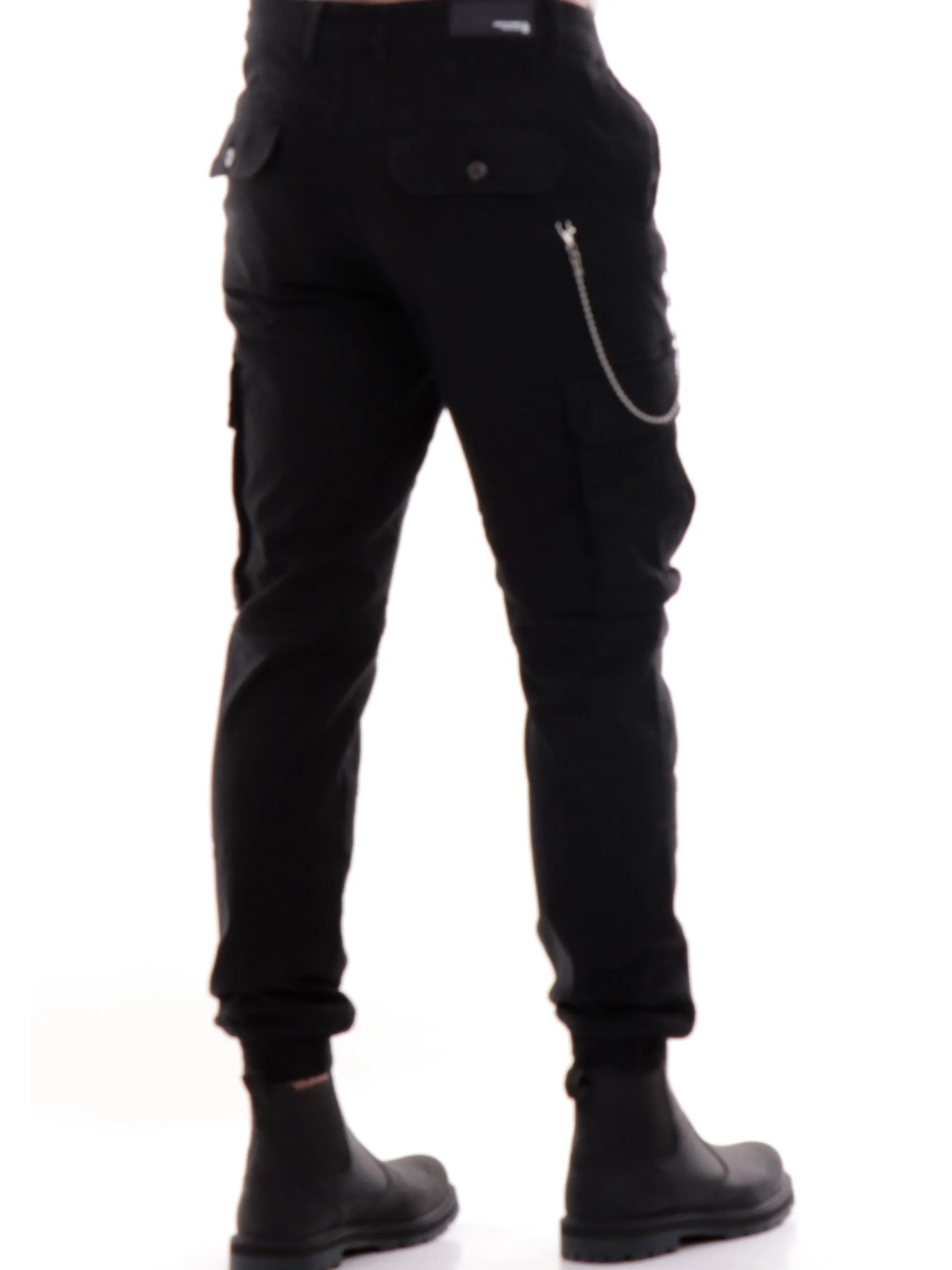 JACK&JONES Pantaloni*Pantaloni cargo Jack Jones neri da uomo con catenella 12267244